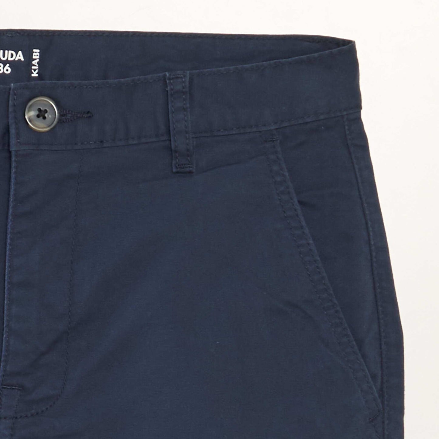 Bermuda chino uni bleu marine