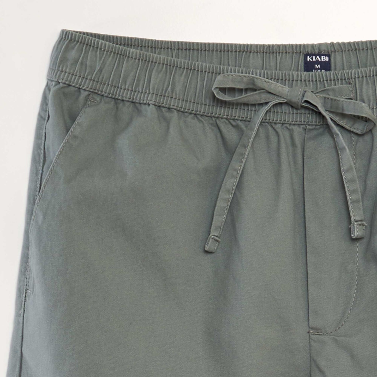 Bermuda chino avec taille élastiquée Kaki