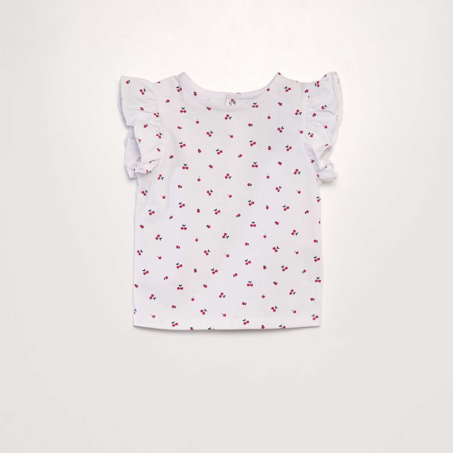 T-shirt à volants BLANC CERISE