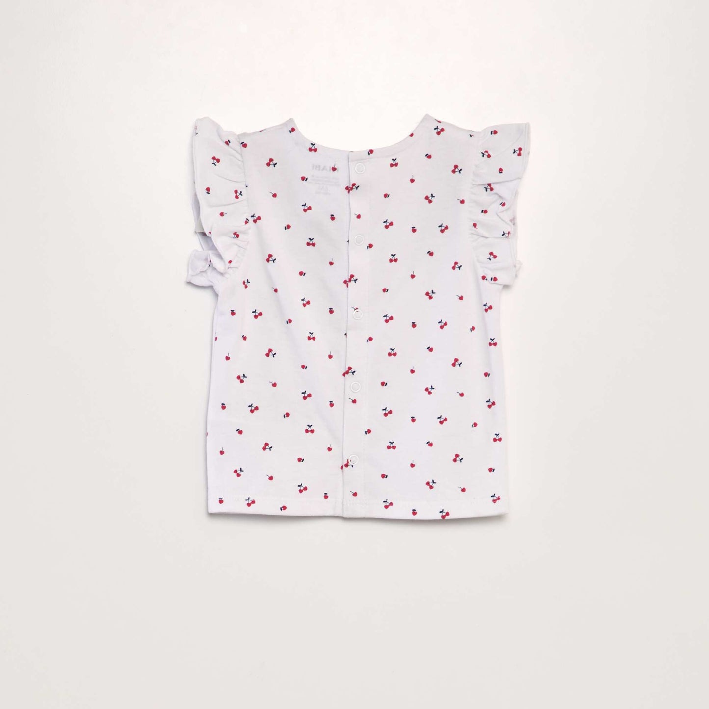 T-shirt à volants BLANC CERISE