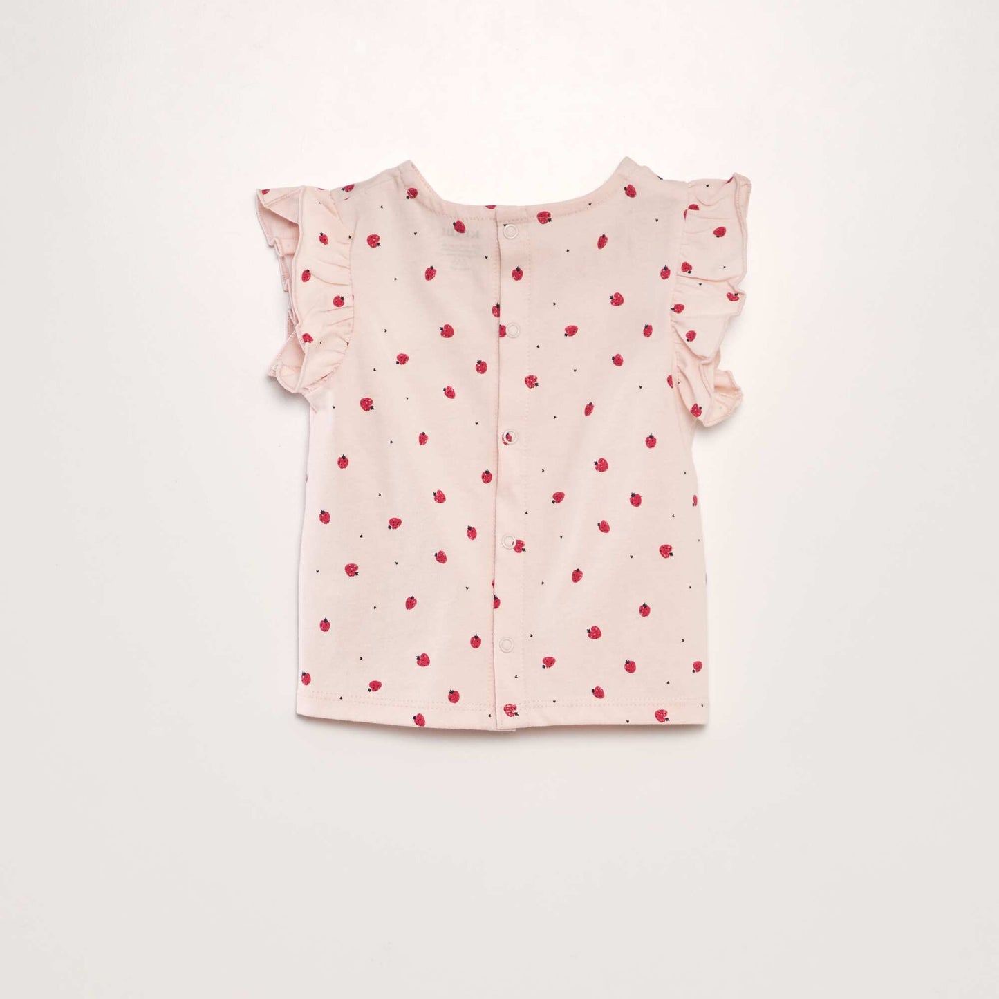 T-shirt à volants Rose fraise