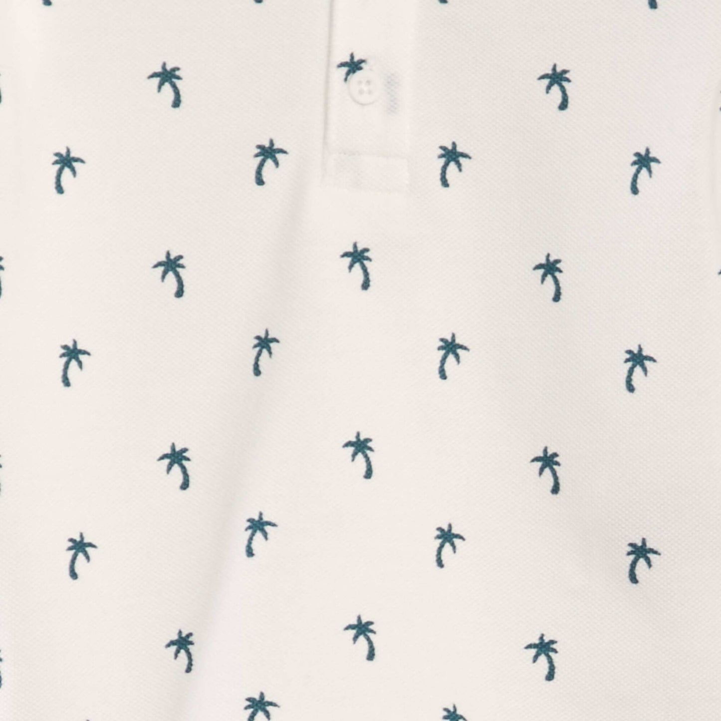 Polo en piqué de coton avec imprimé Blanc 'palmiers'
