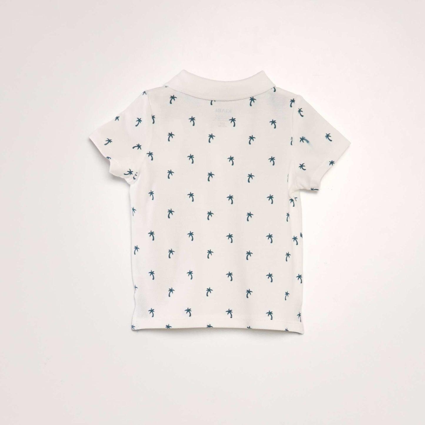 Polo en piqué de coton avec imprimé Blanc 'palmiers'