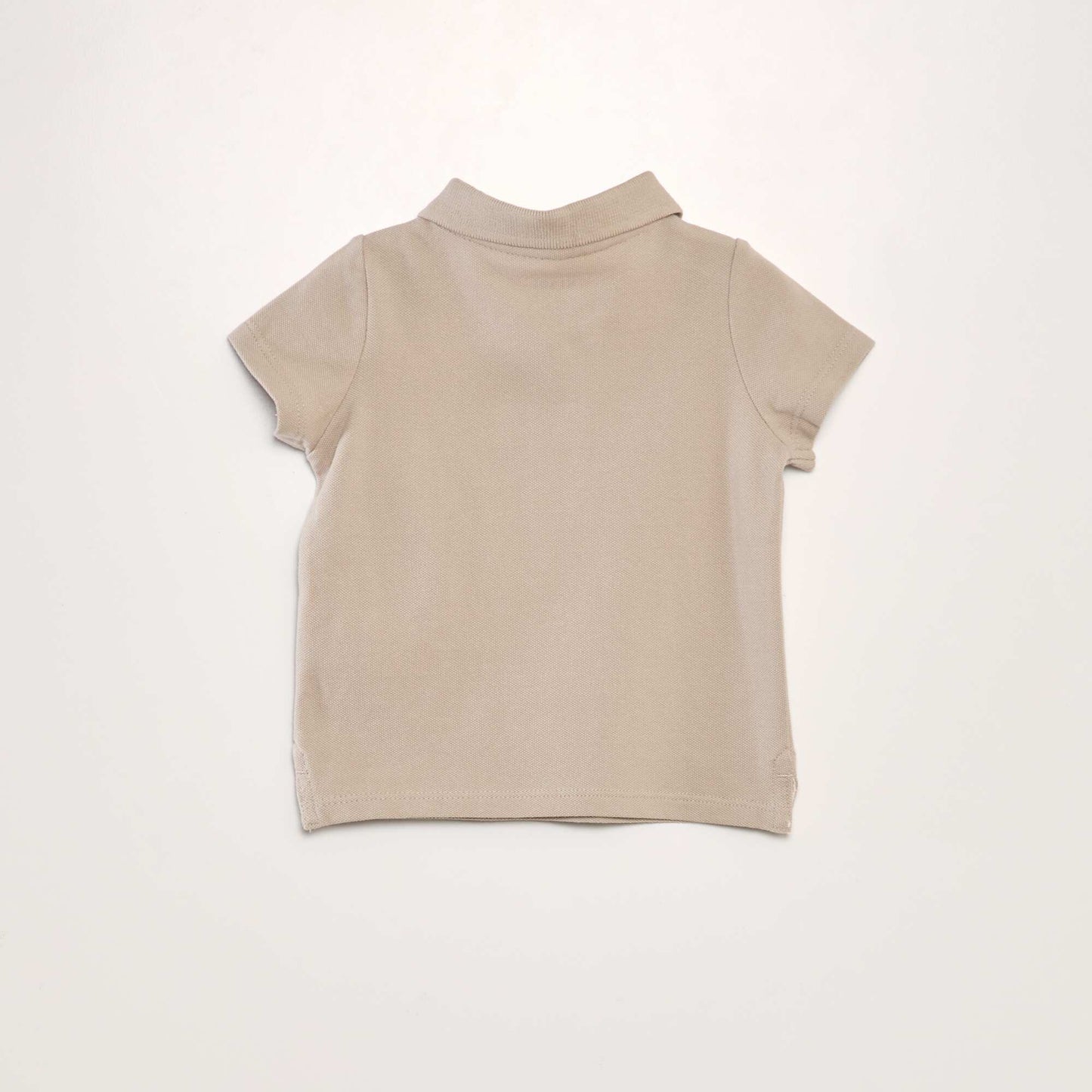 Polo en piqué de coton 'palmier' Beige