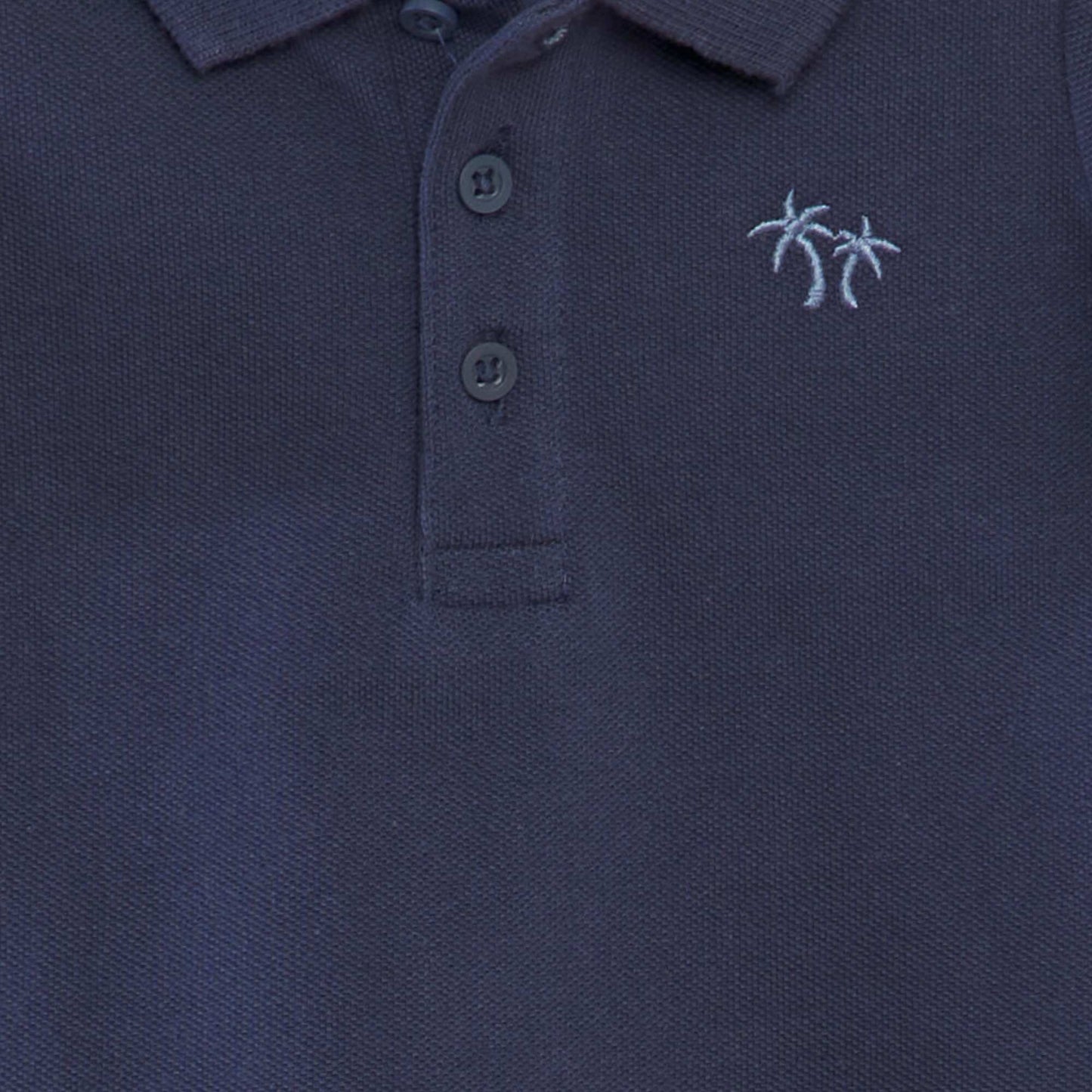 Polo en piqué de coton 'palmier' BLEU MARINE