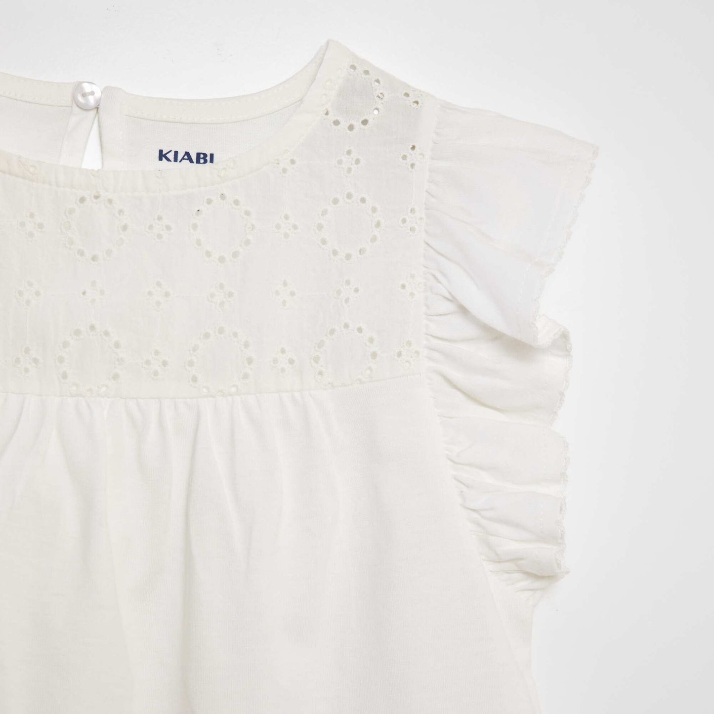 T-shirt avec broderie blanc
