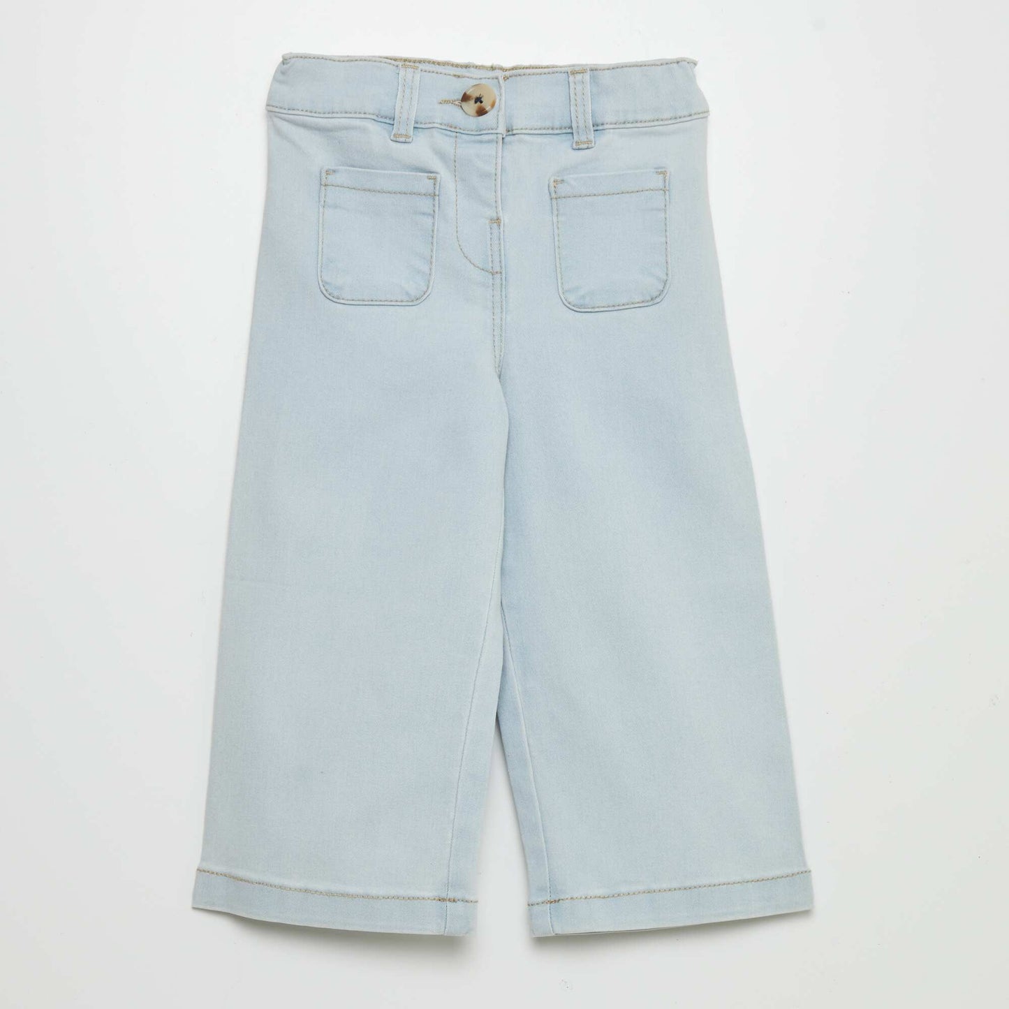 Jean large ajustable à la taille Bleu clair