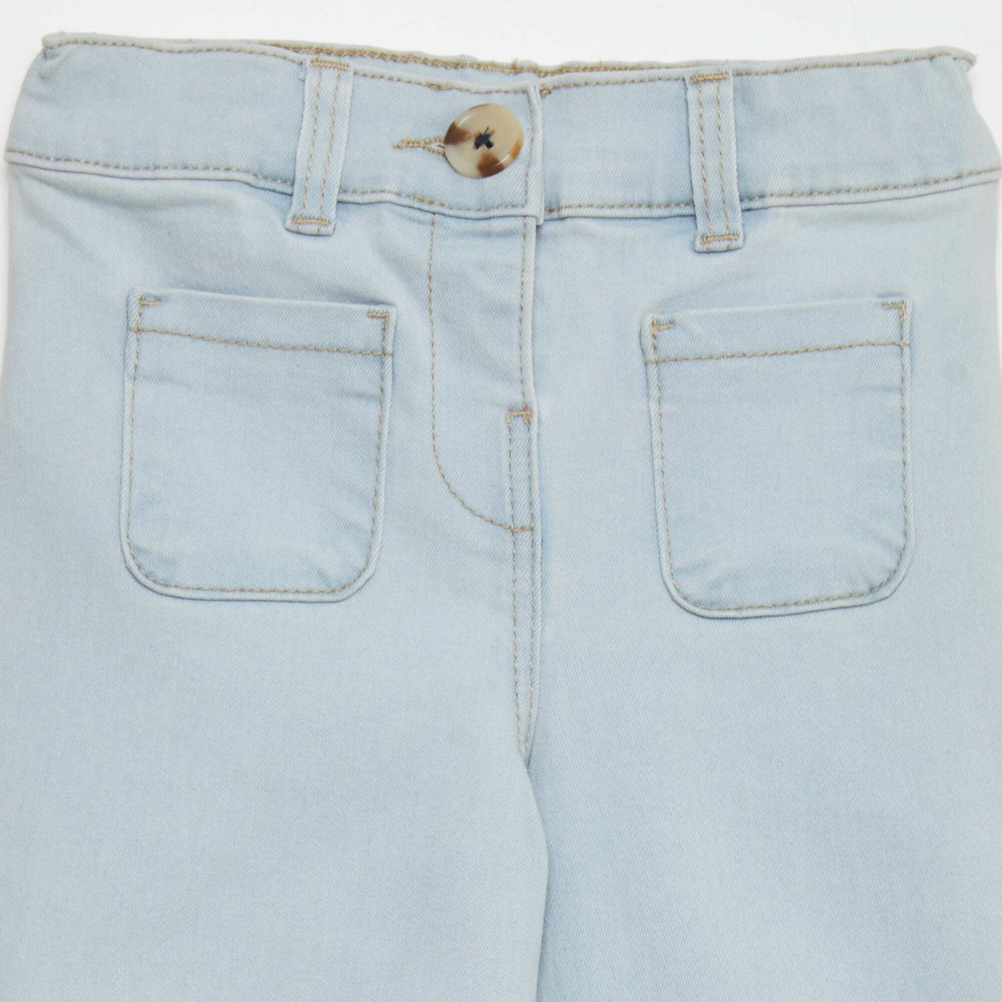 Jean large ajustable à la taille Bleu clair