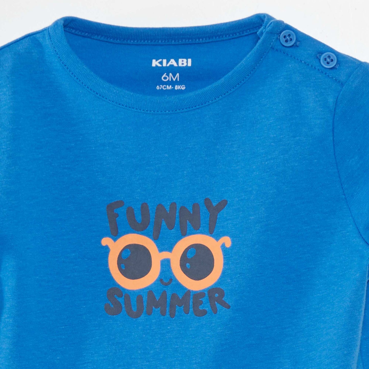 T-shirt manches courtes imprimé Bleu