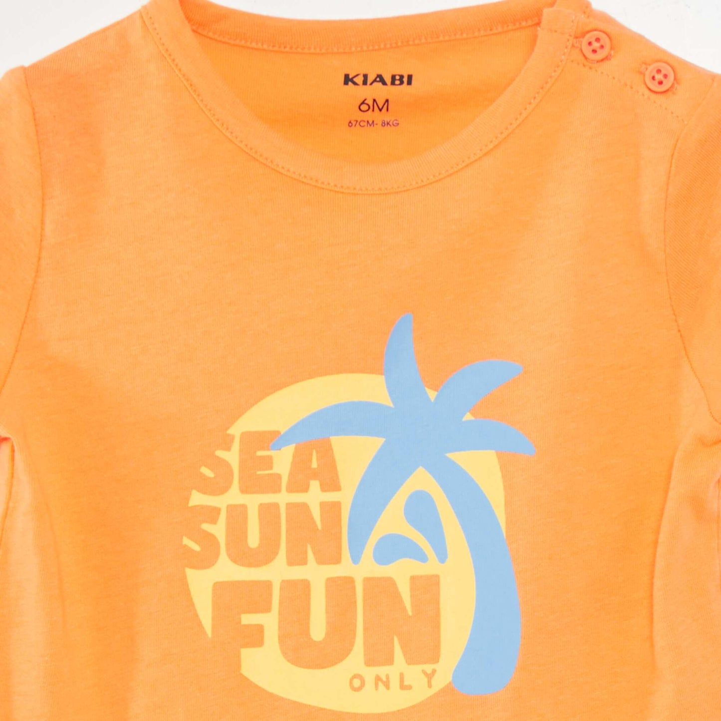 T-shirt manches courtes imprimé Orange