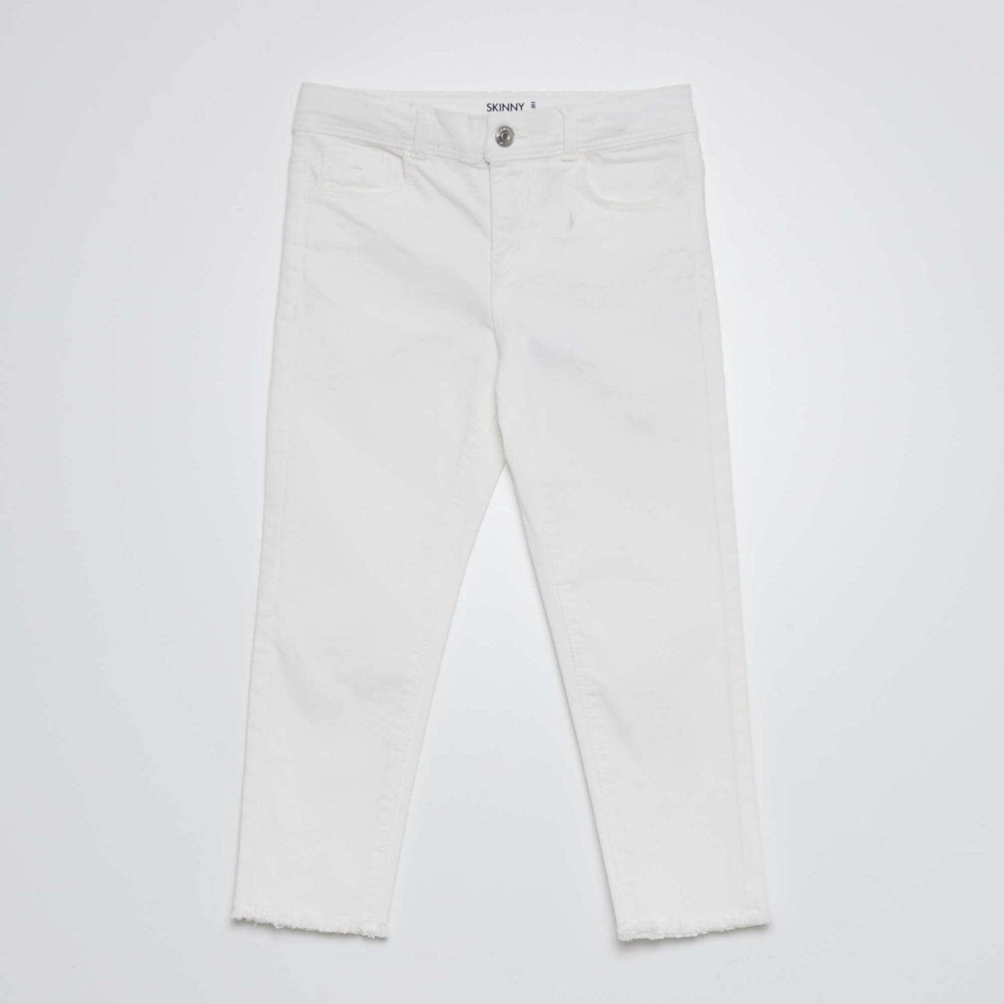 Pantacourt skinny à taille haute blanc