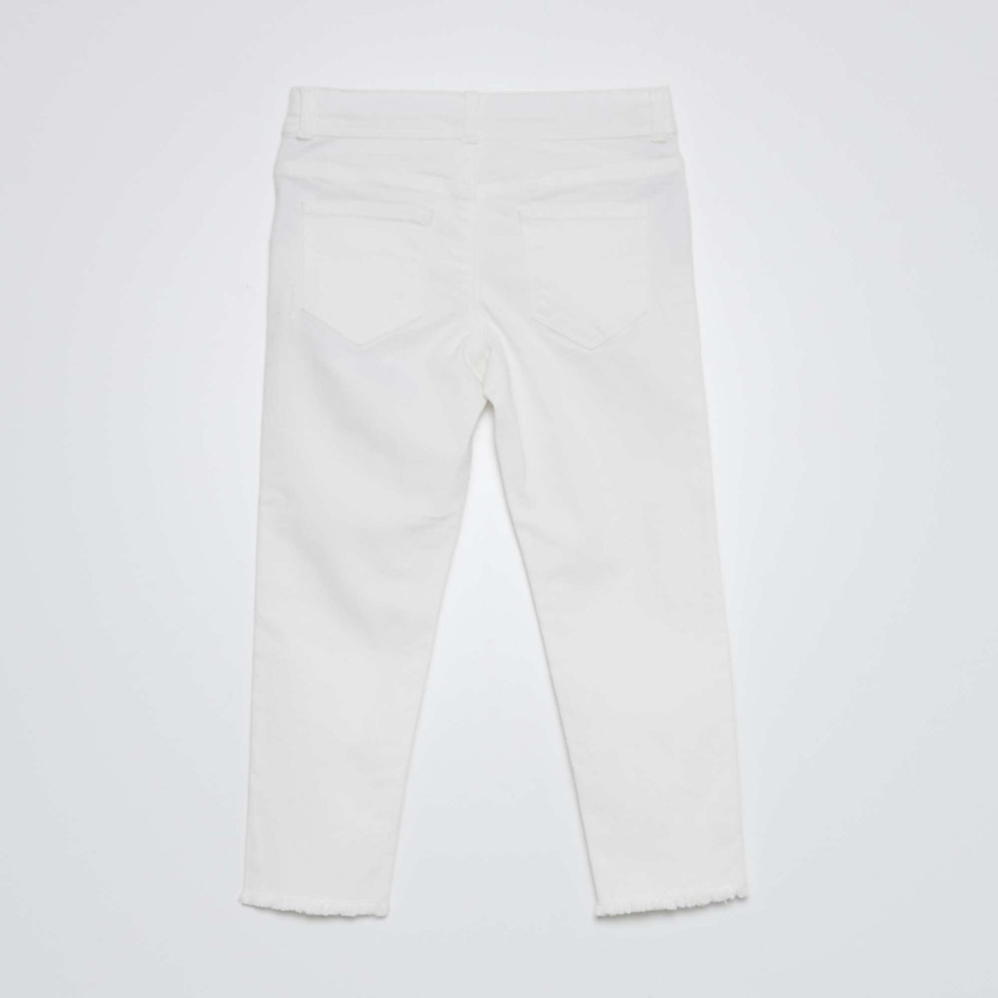 Pantacourt skinny à taille haute blanc
