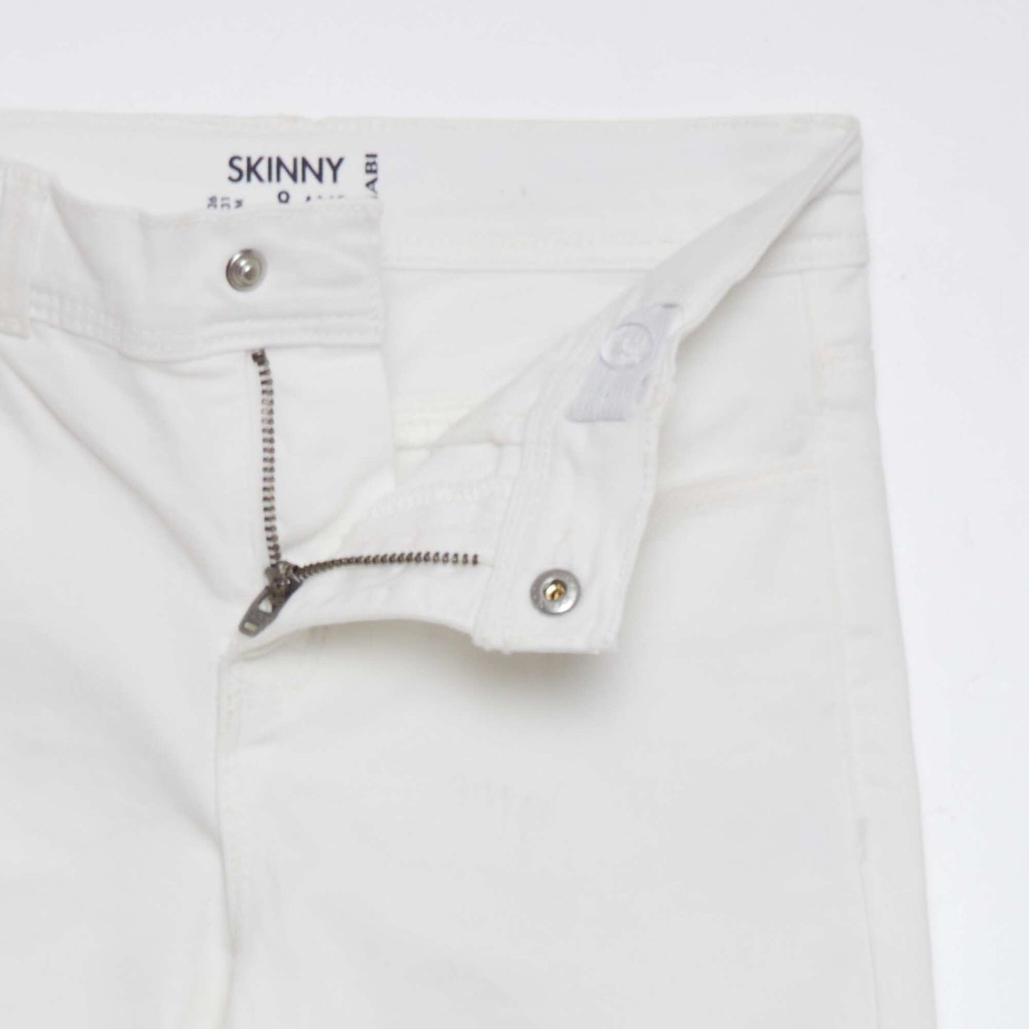 Pantacourt skinny à taille haute blanc