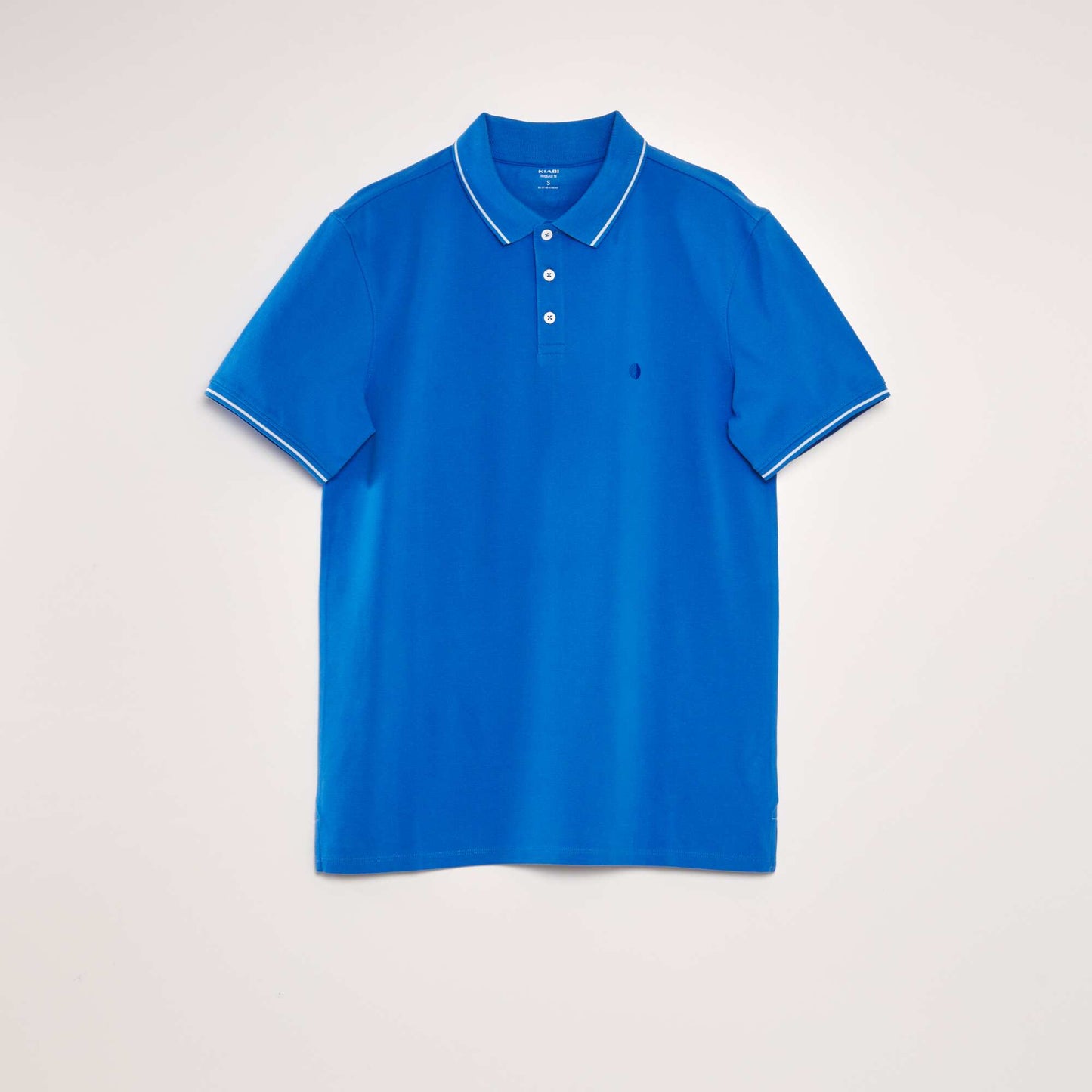 Polo en piqué de coton Bleu