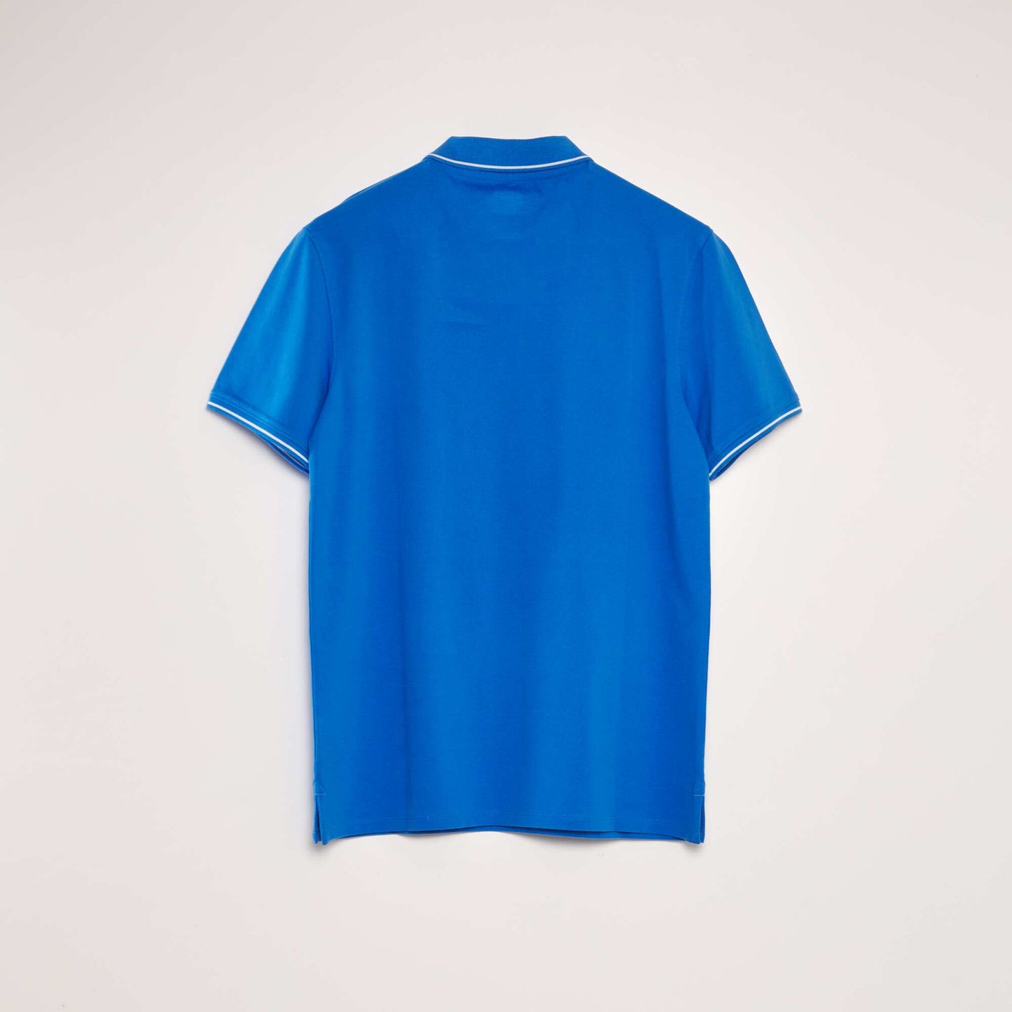 Polo en piqué de coton Bleu
