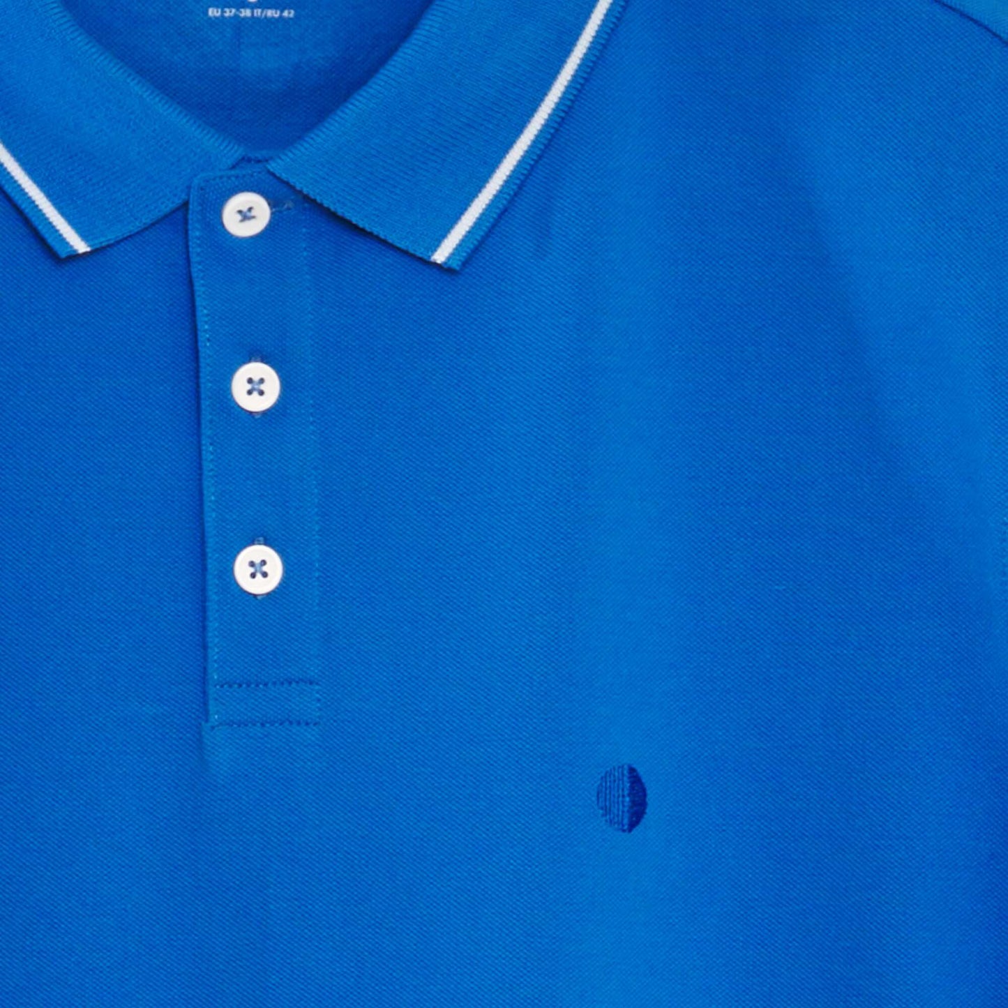 Polo en piqué de coton Bleu