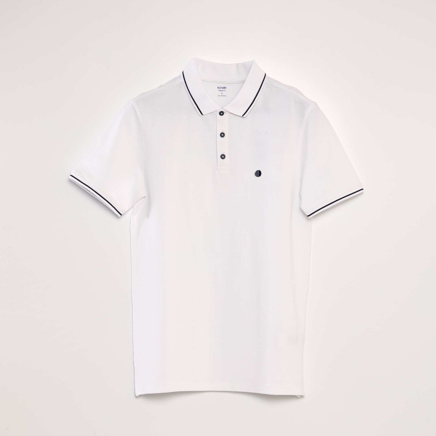 Polo en piqué de coton blanc
