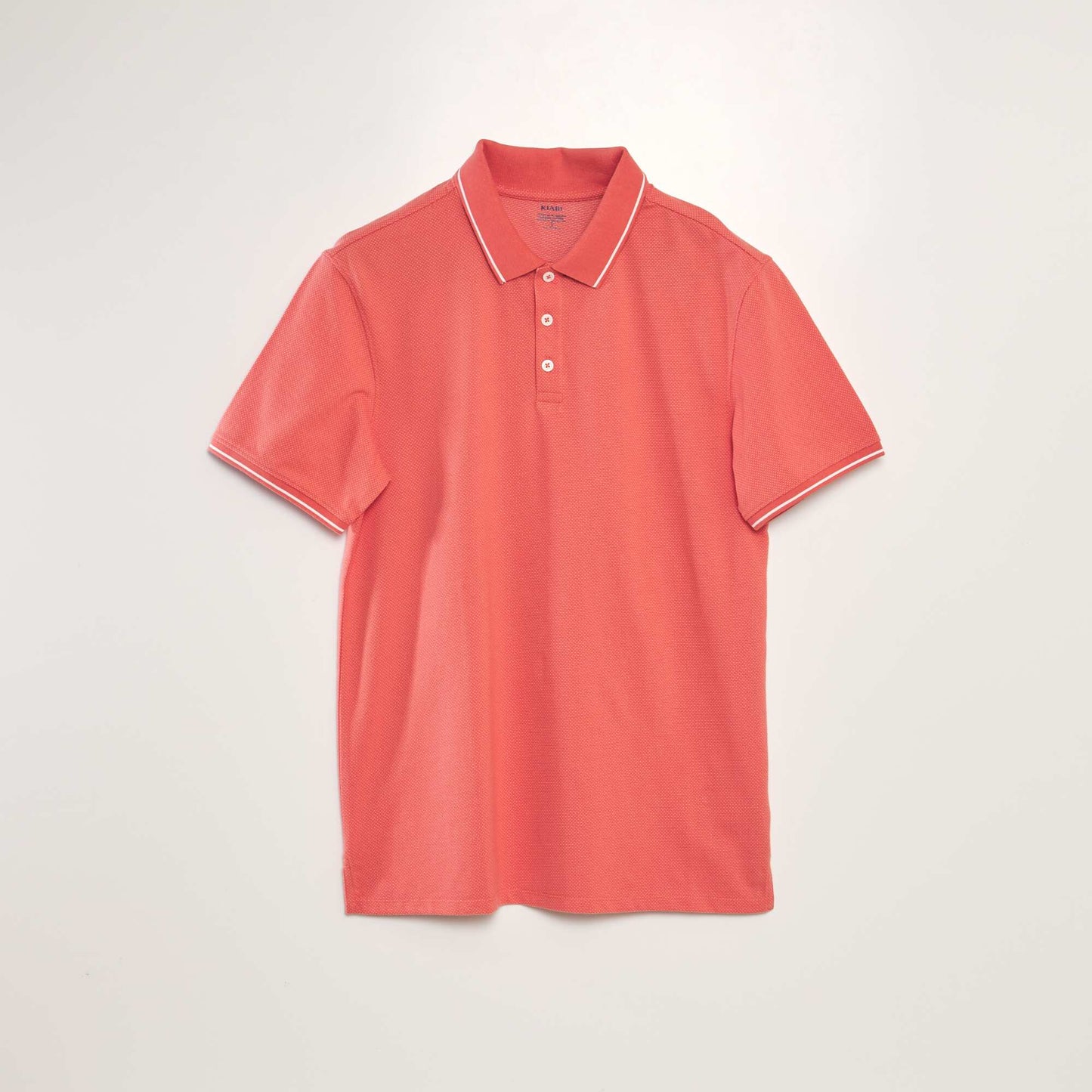 Polo en piqué de coton effet moucheté Rouge