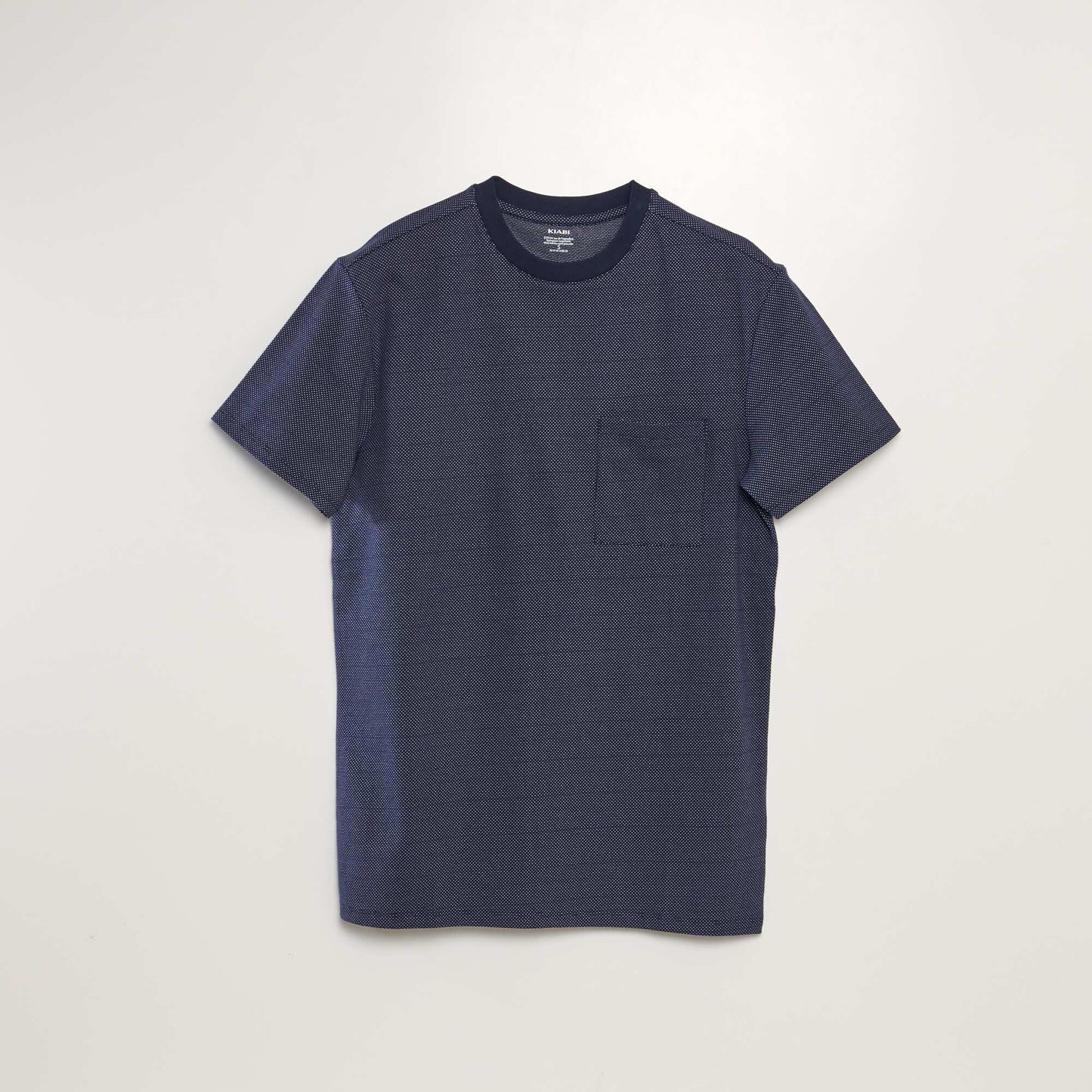 T-shirt moucheté à poche poitrine Noir
