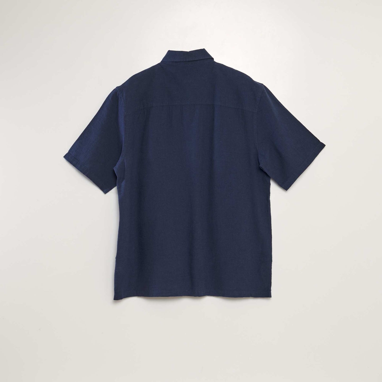 Chemise à manches courtes avec lin Noir