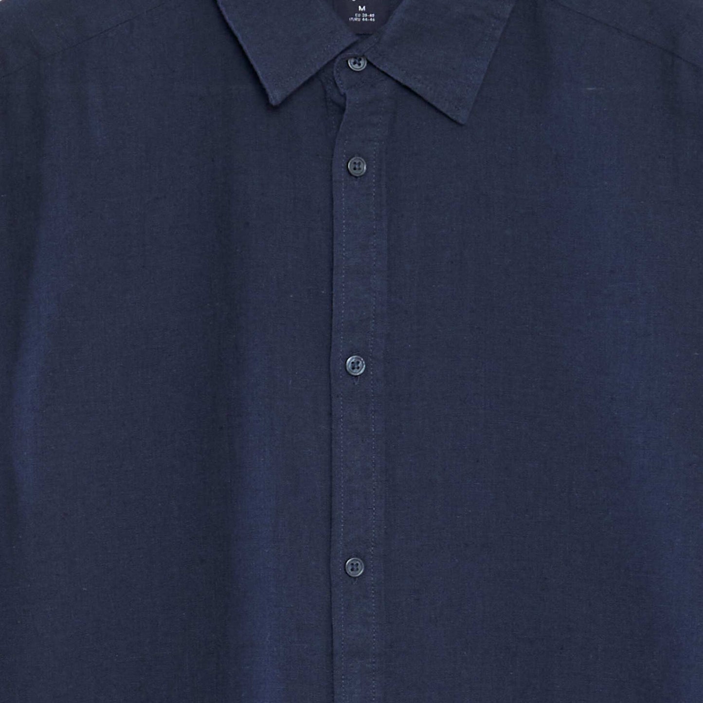 Chemise à manches courtes avec lin Noir