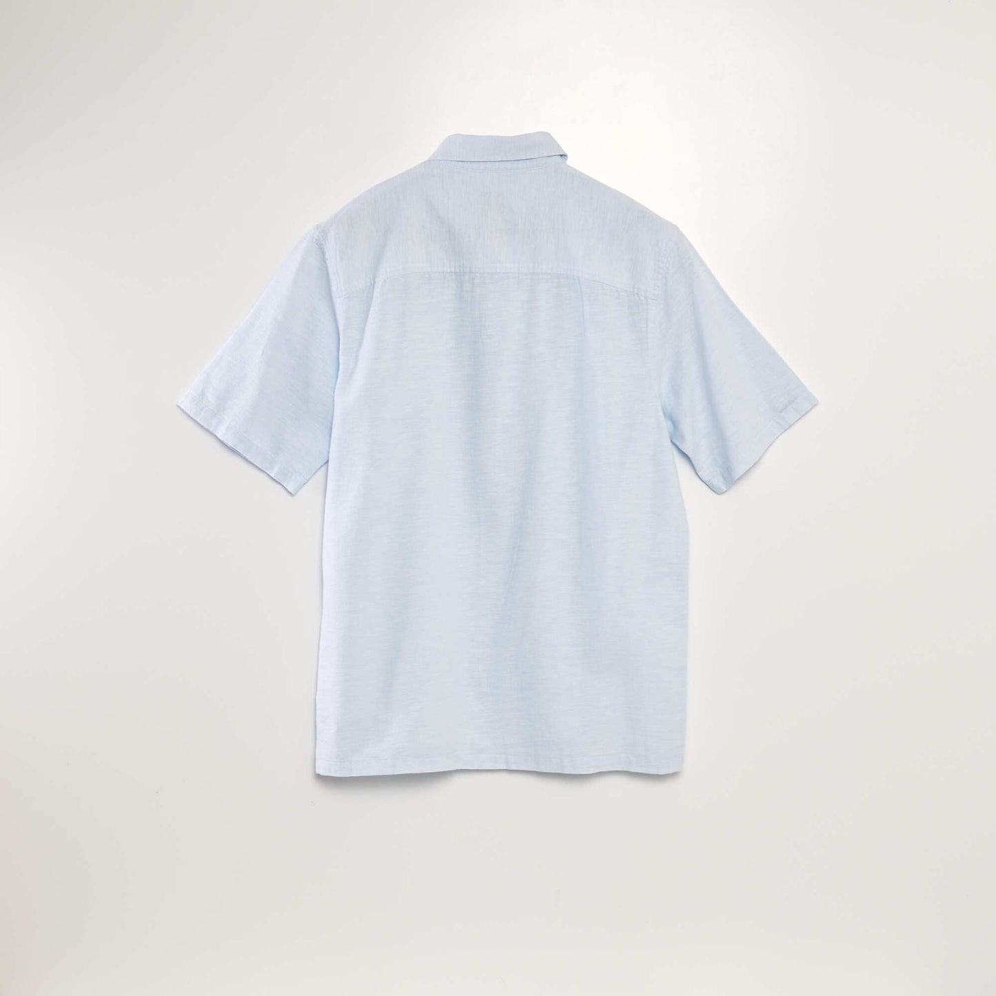 Chemise à manches courtes avec lin Bleu ciel