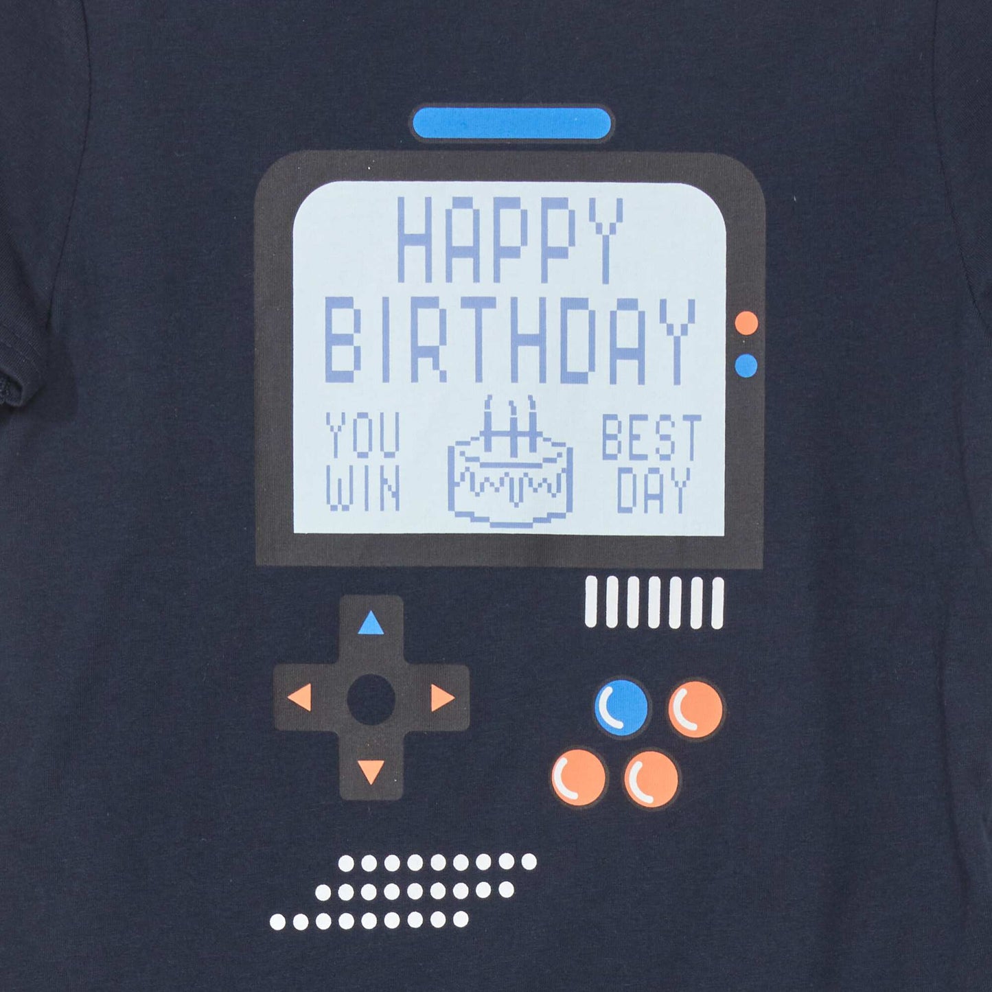 T-shirt manches courtes 'anniversaire' Bleu