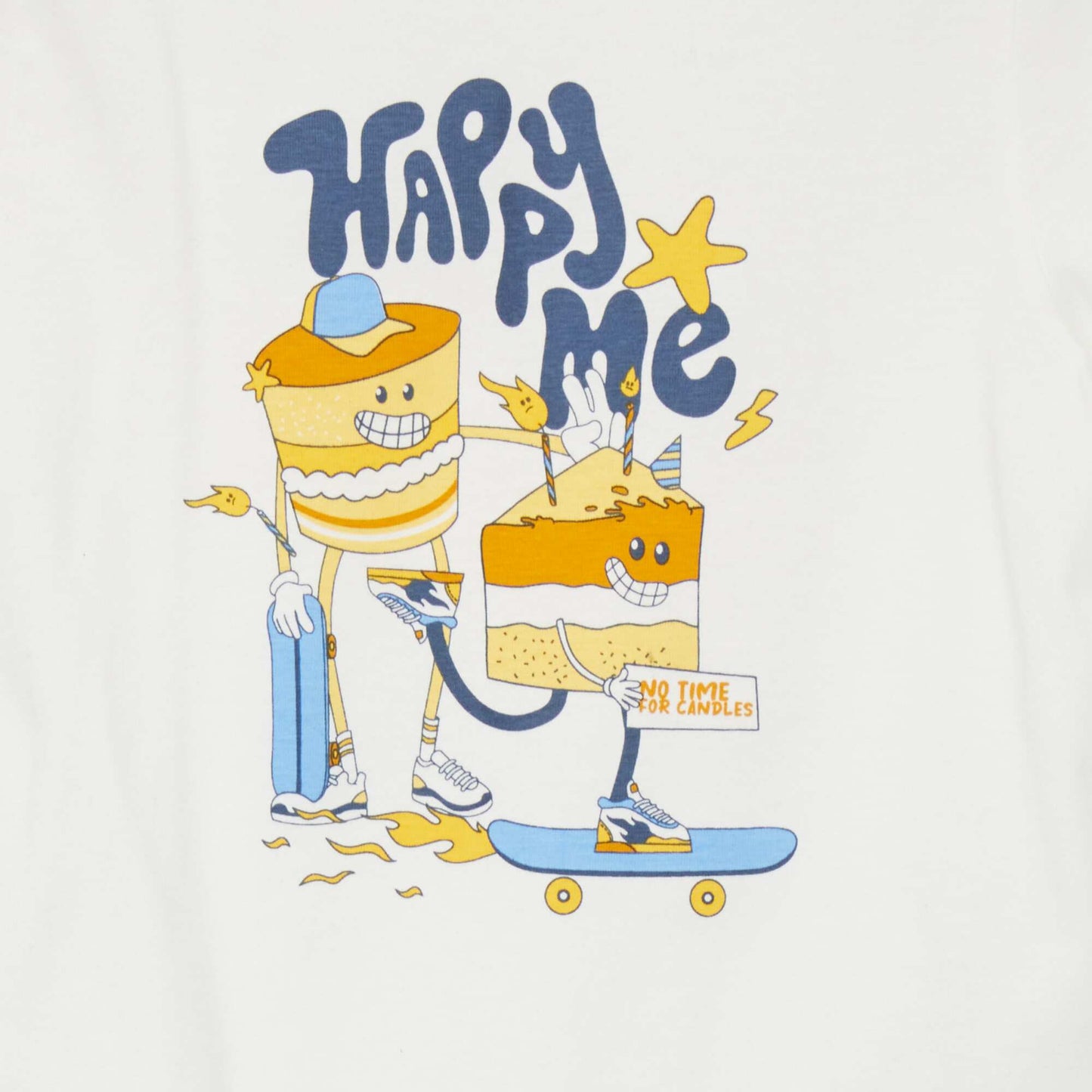 T-shirt manches courtes 'anniversaire' Blanc