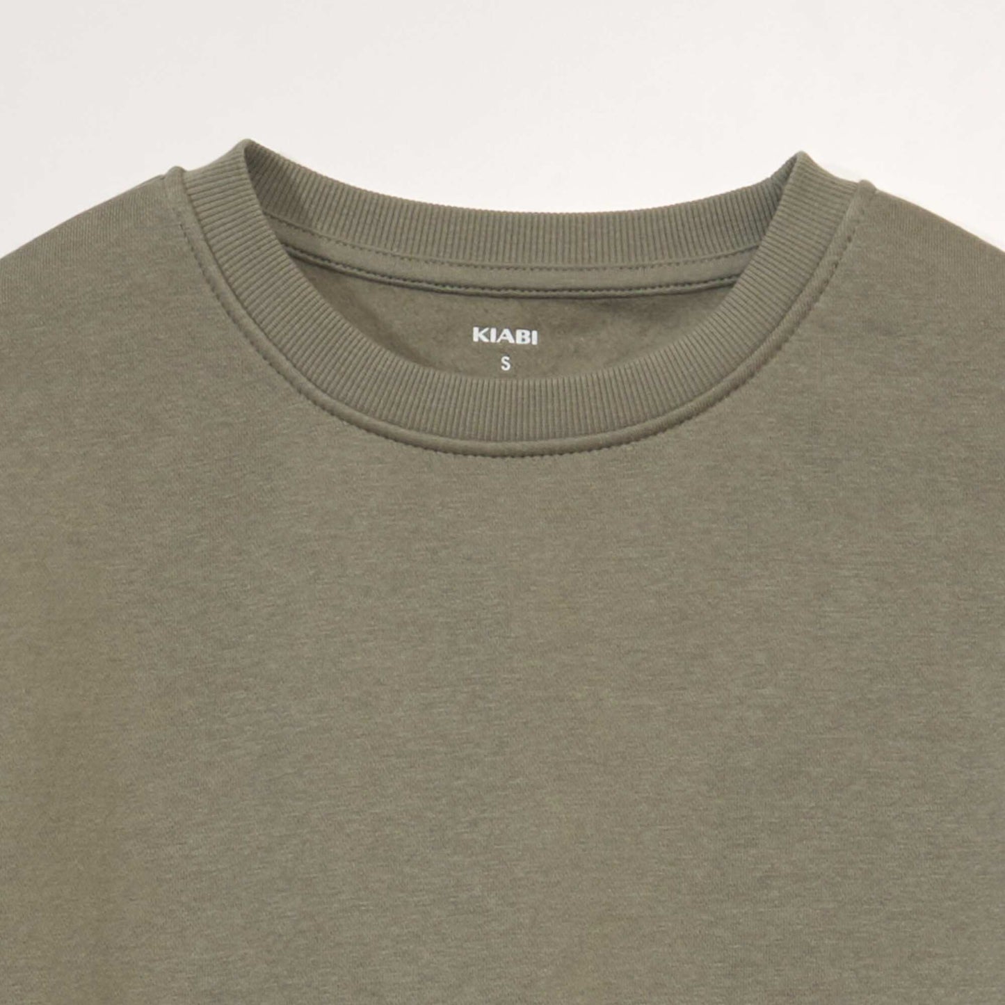 Pull molletonné à col rond Vert