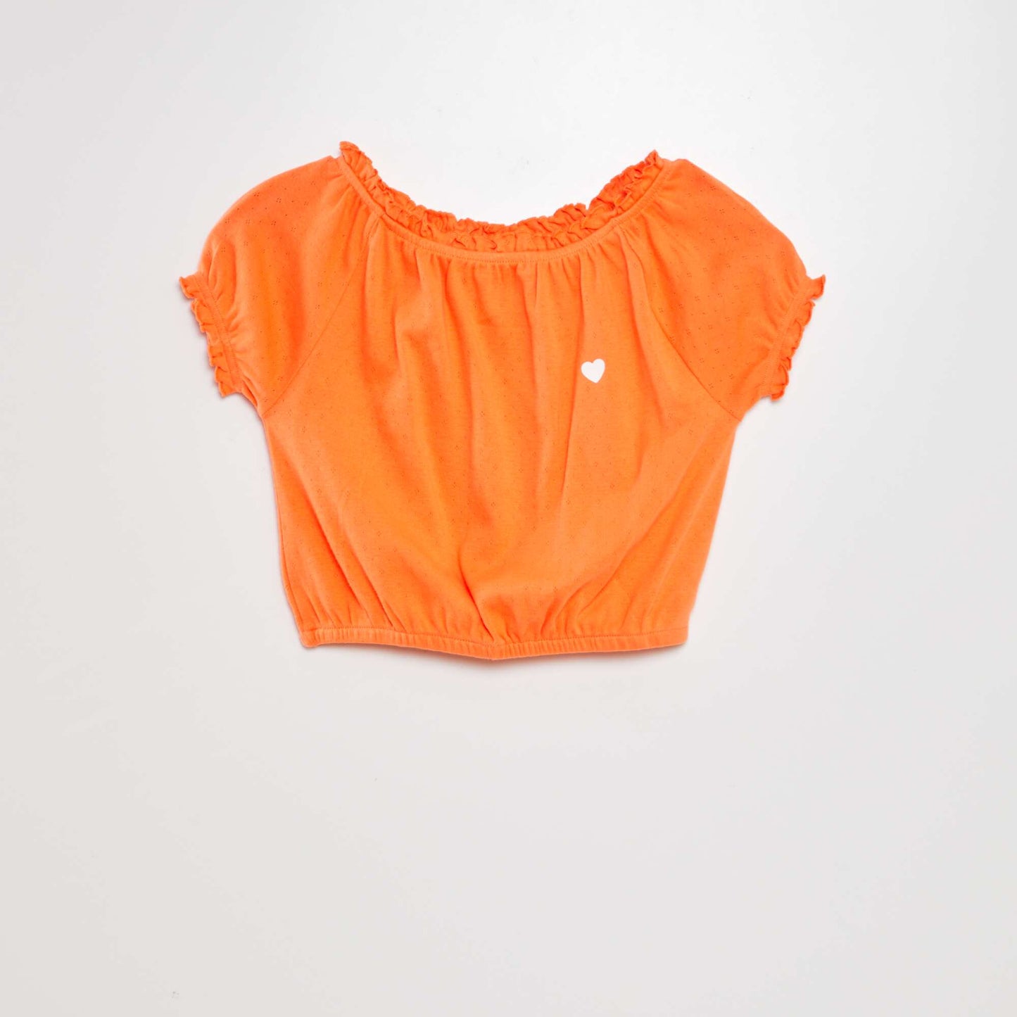 T-shirt à bords élastiqués Orange