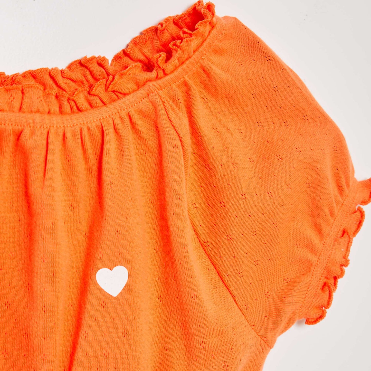 T-shirt à bords élastiqués Orange