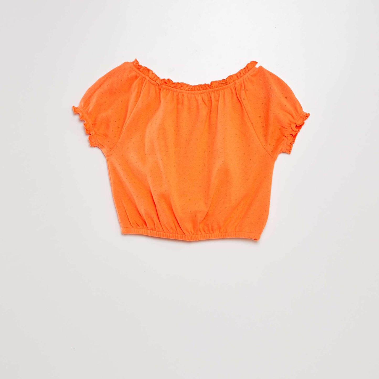 T-shirt à bords élastiqués Orange