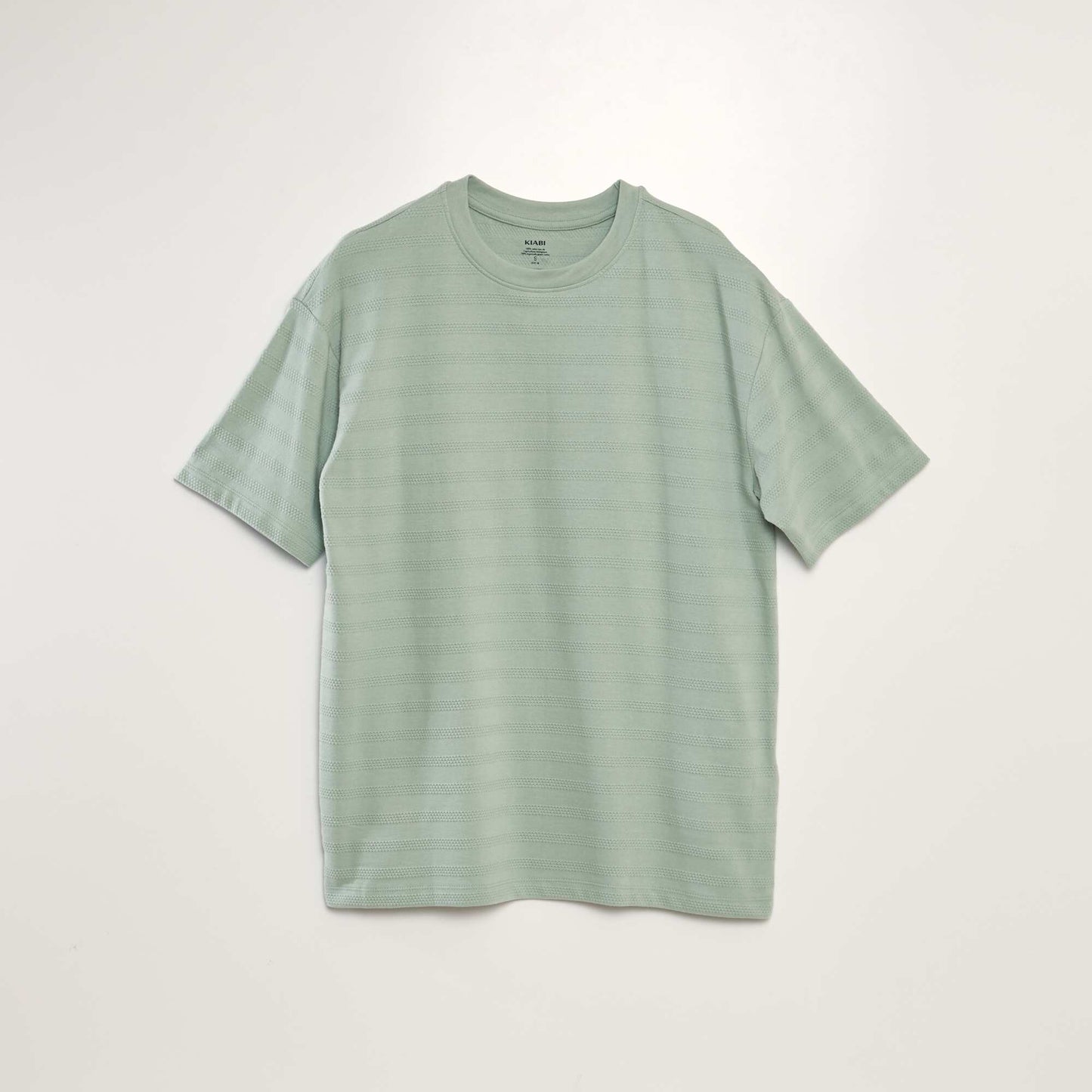 T-shirt en coton texturé Vert
