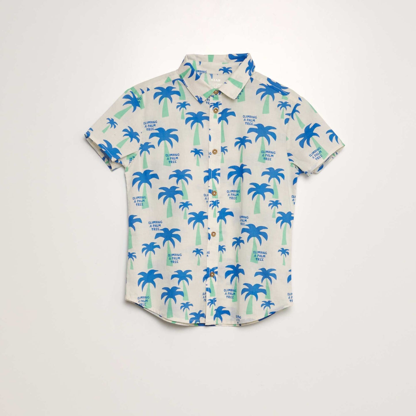 Chemise à manches courtes avec imprimé Blanc/bleu