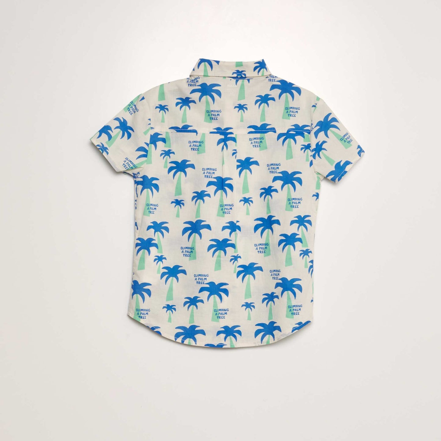 Chemise à manches courtes avec imprimé Blanc/bleu