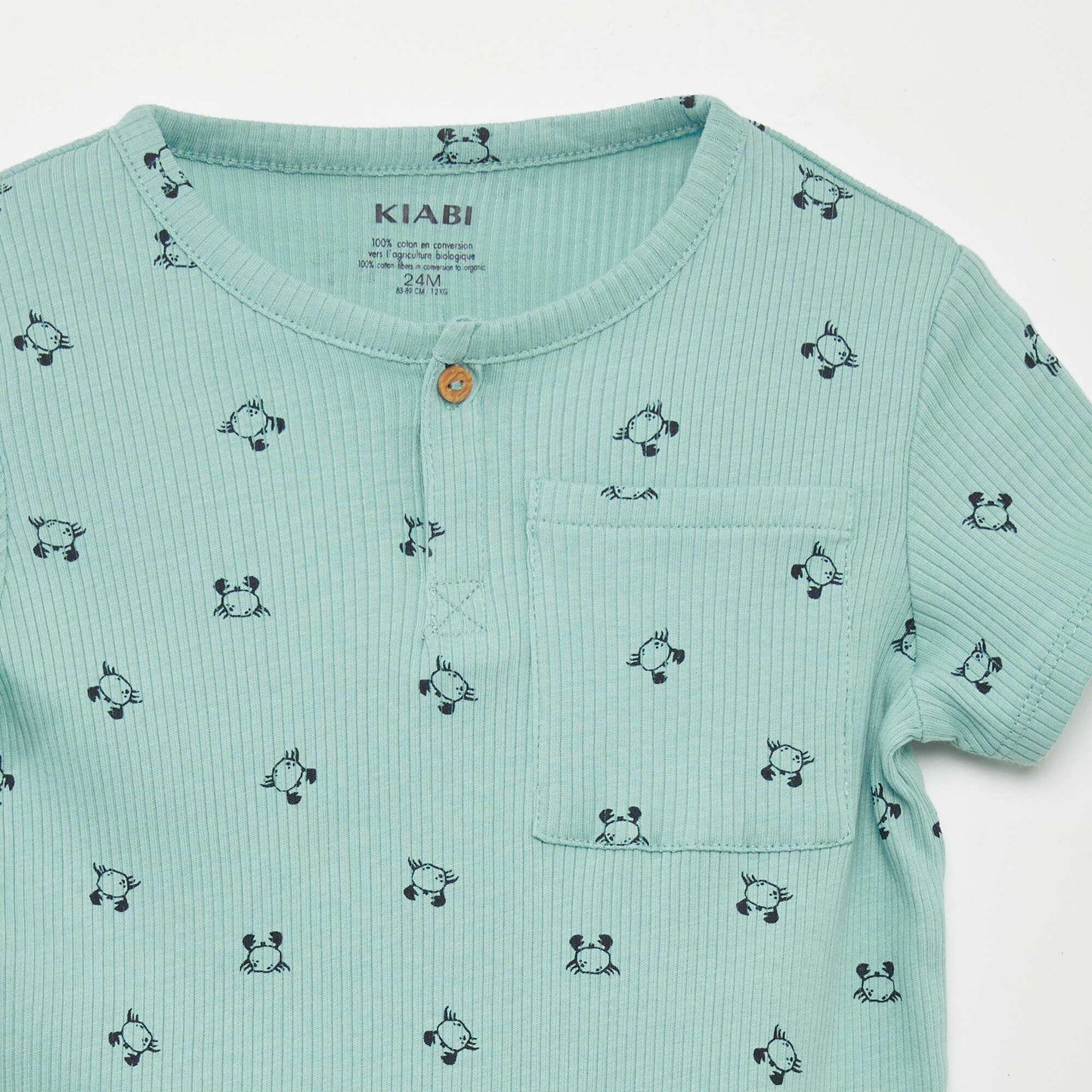 Pyjama short 2 pièces imprimé Bleu