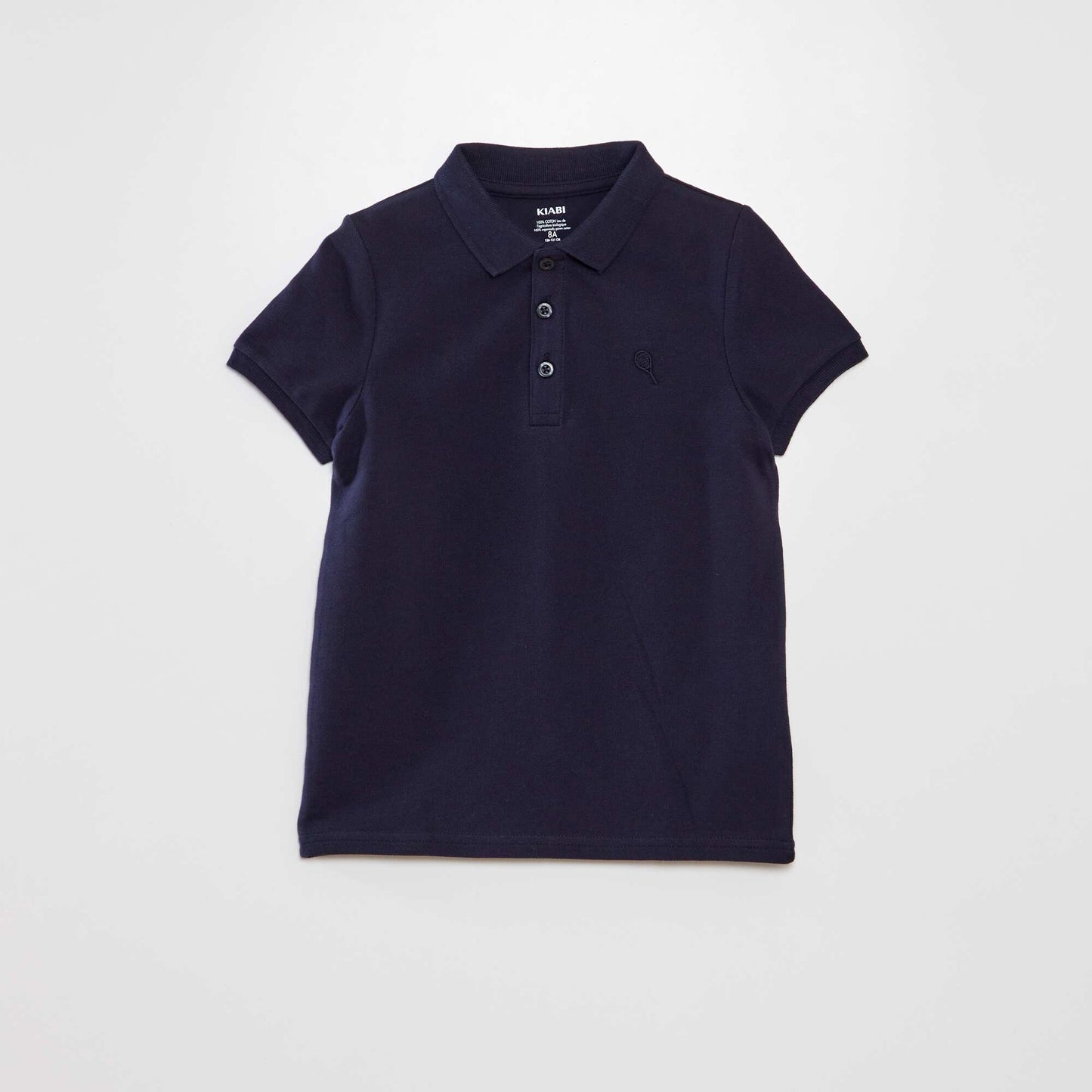Polo en piqué de coton BLEU