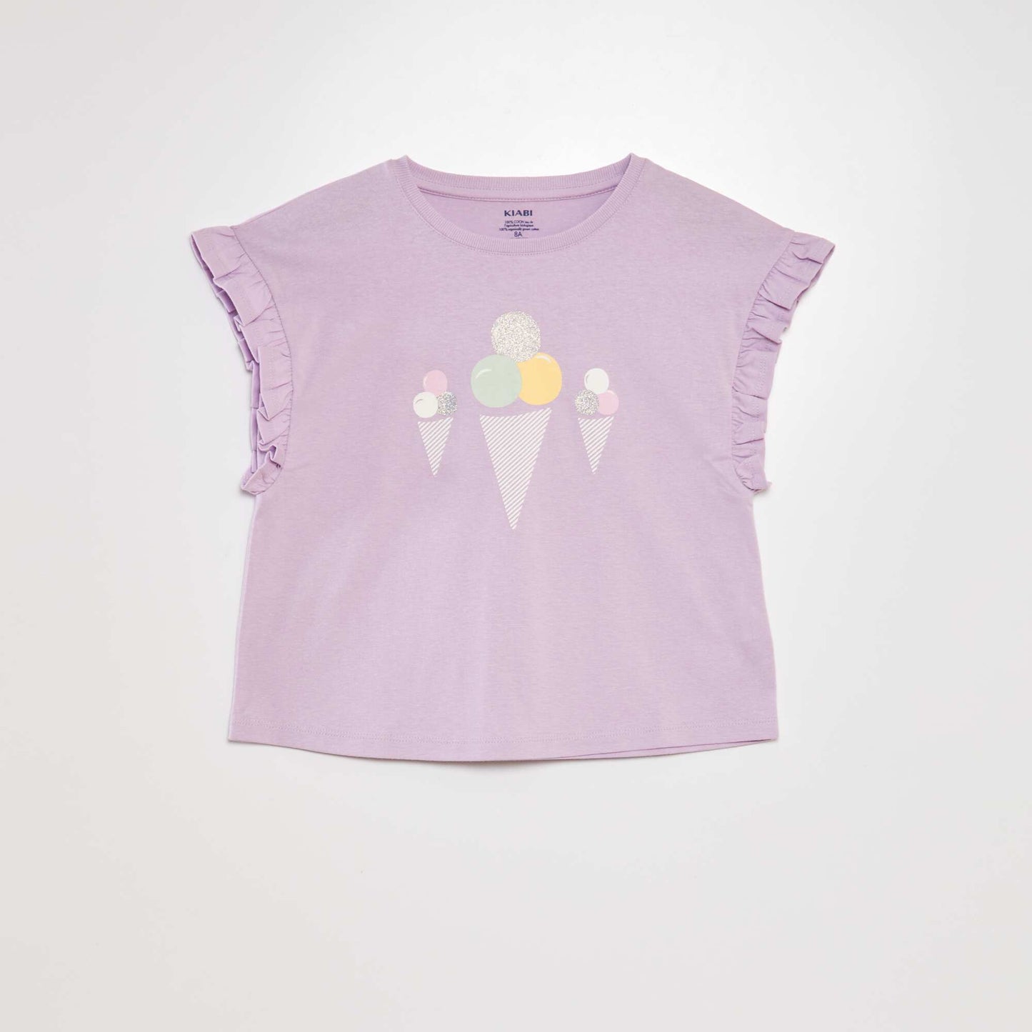 Top avec manches volantées Mauve