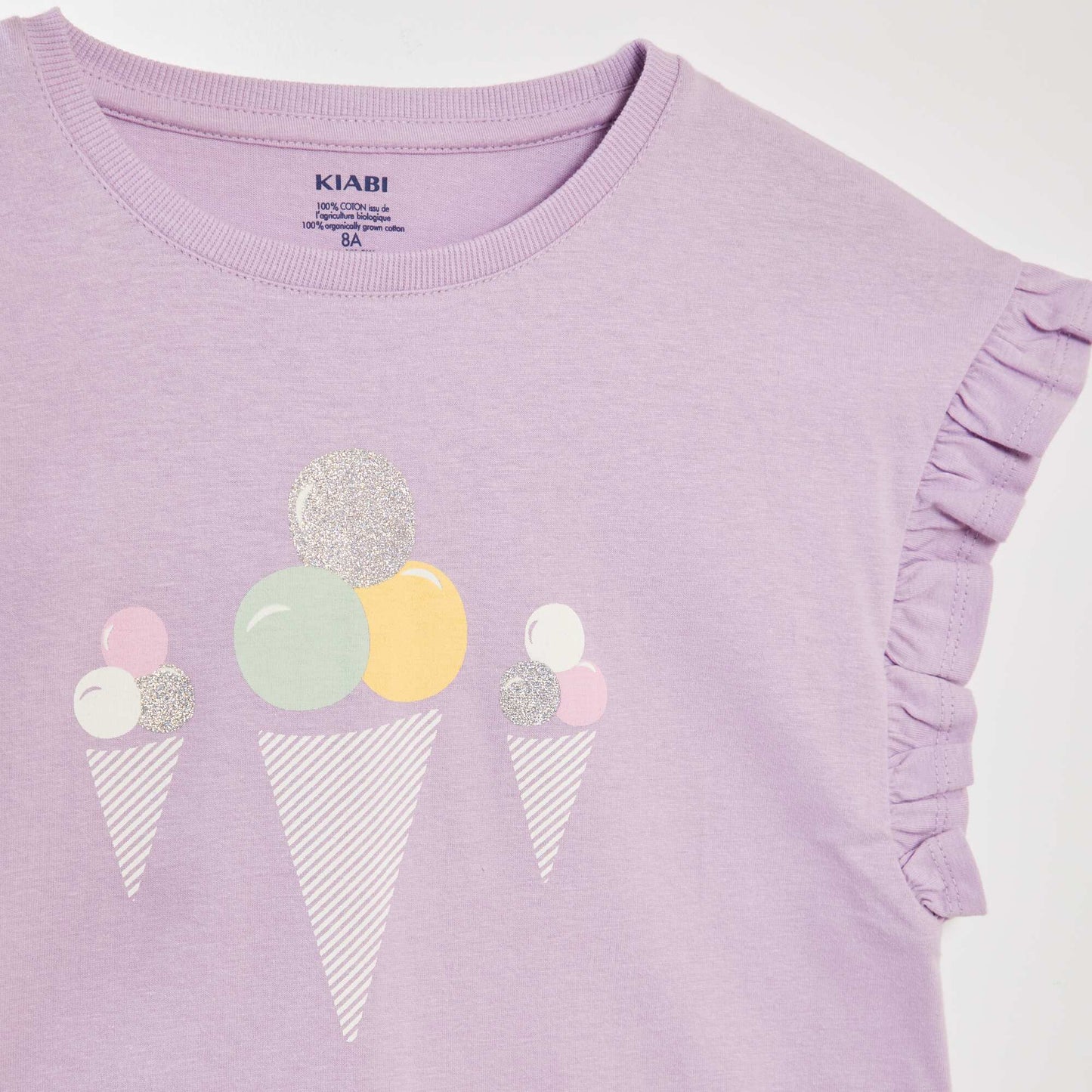 Top avec manches volantées Mauve