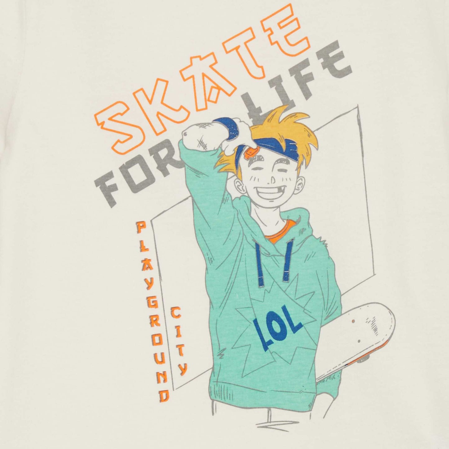 T-shirt à col rond et manches courtes Beige