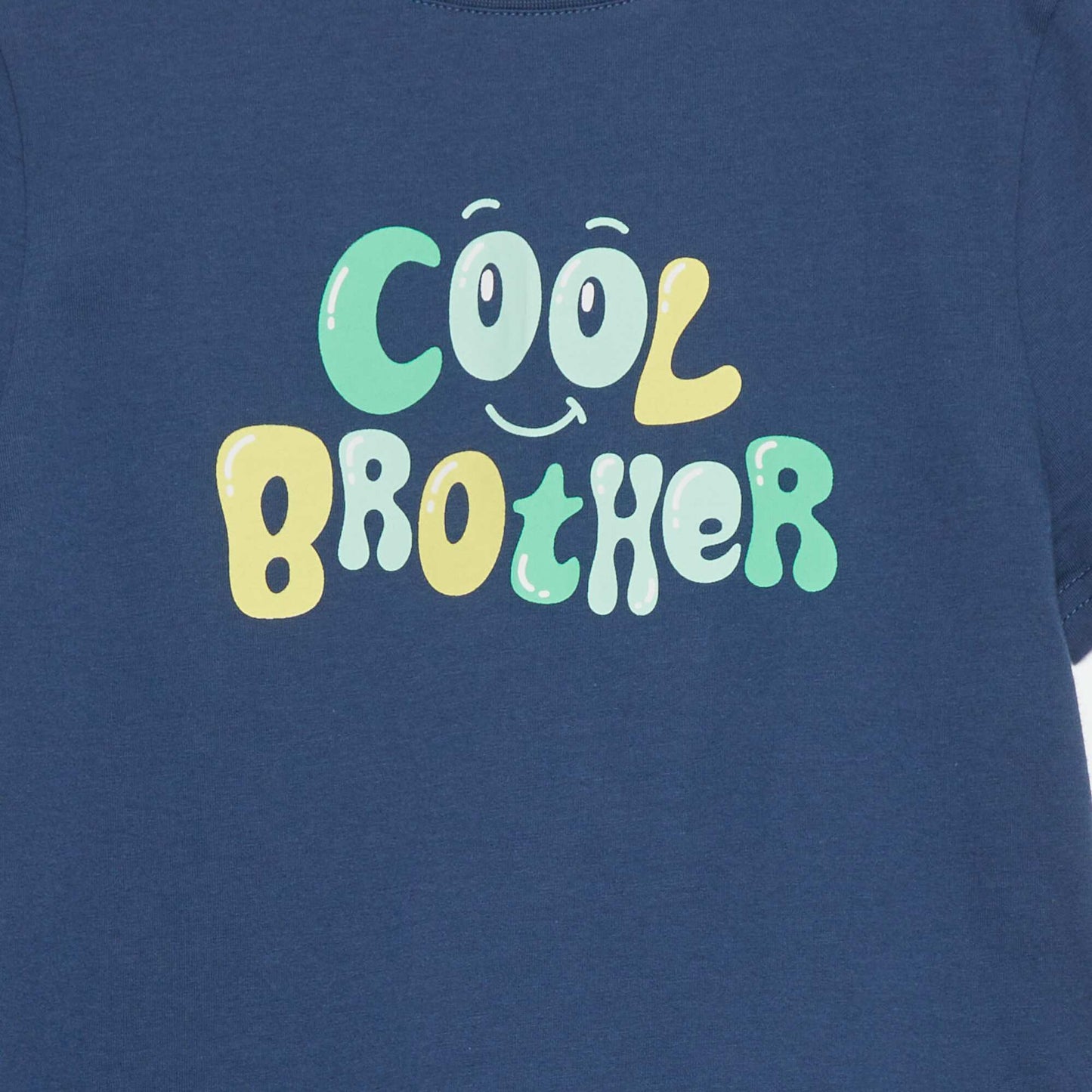 T-shirt à col rond et manches courtes Bleu gris