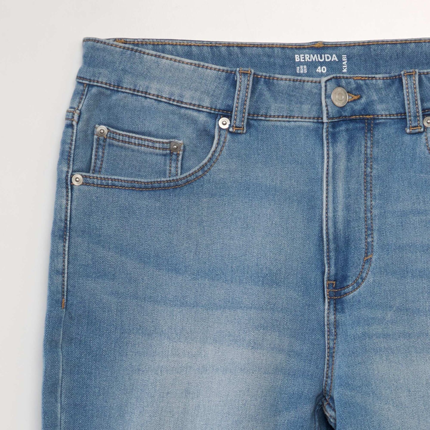 Bermuda slim en jean à 5 poches Double stone