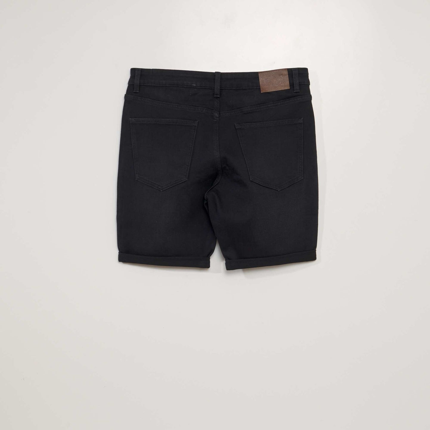 Bermuda slim en jean à 5 poches Noir