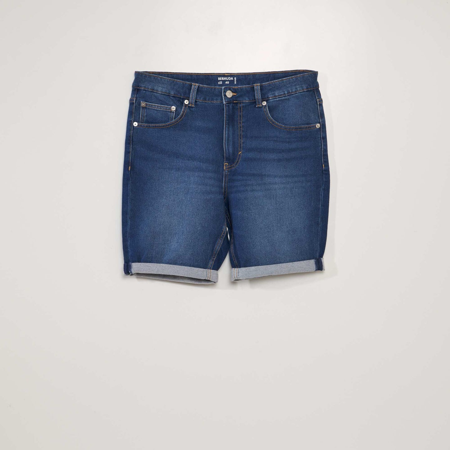 Bermuda slim en jean à 5 poches Stone