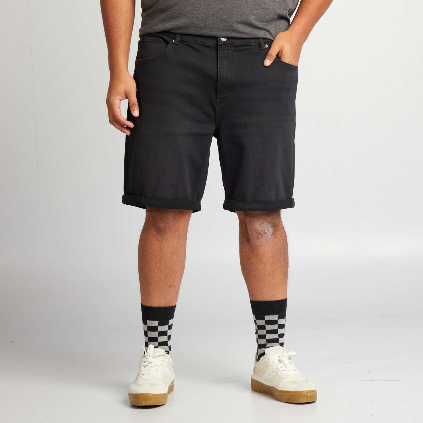 Bermuda en jean NOIR