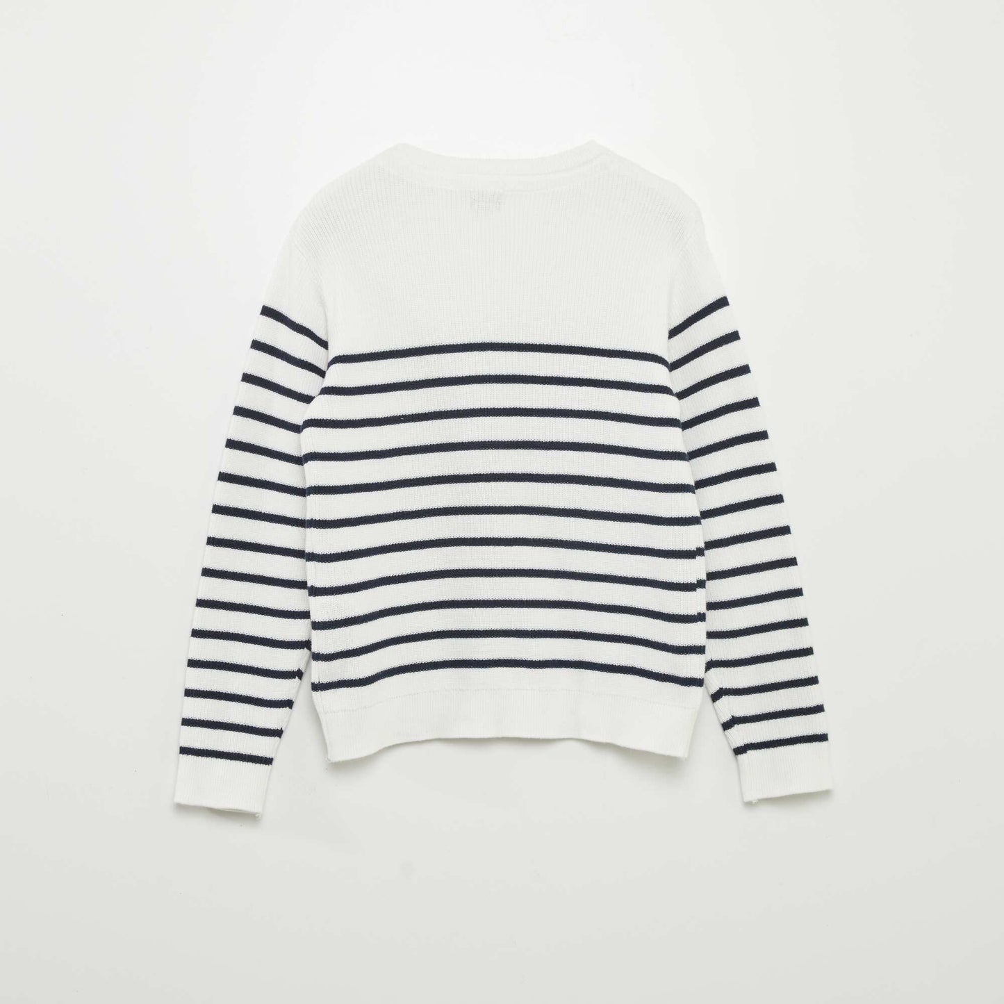 Pull côtelé style marinière Beige marinière