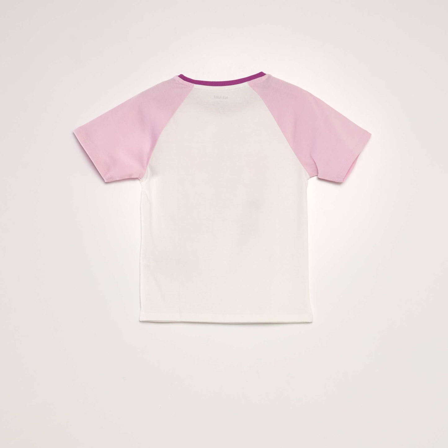 T-shirt en coton à col rond BLANC/ROSE