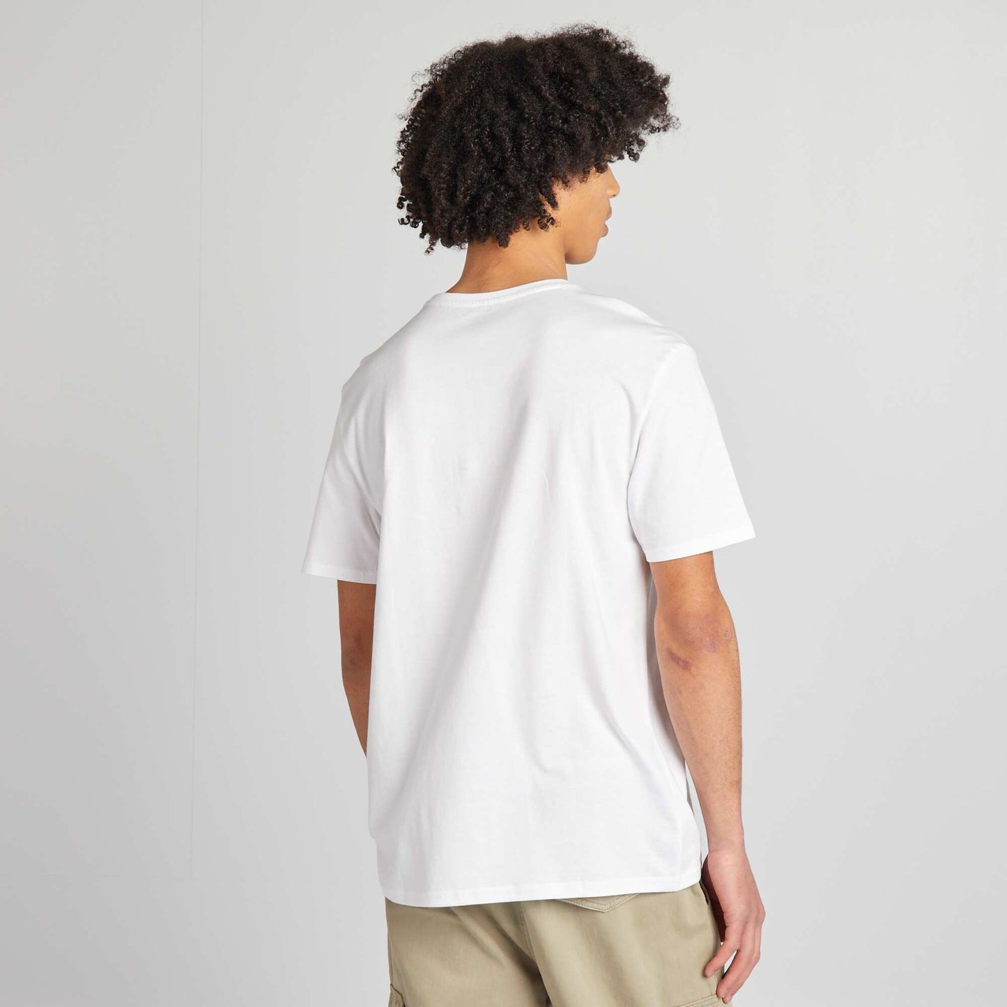 T-shirt en jersey à col rond Blanc