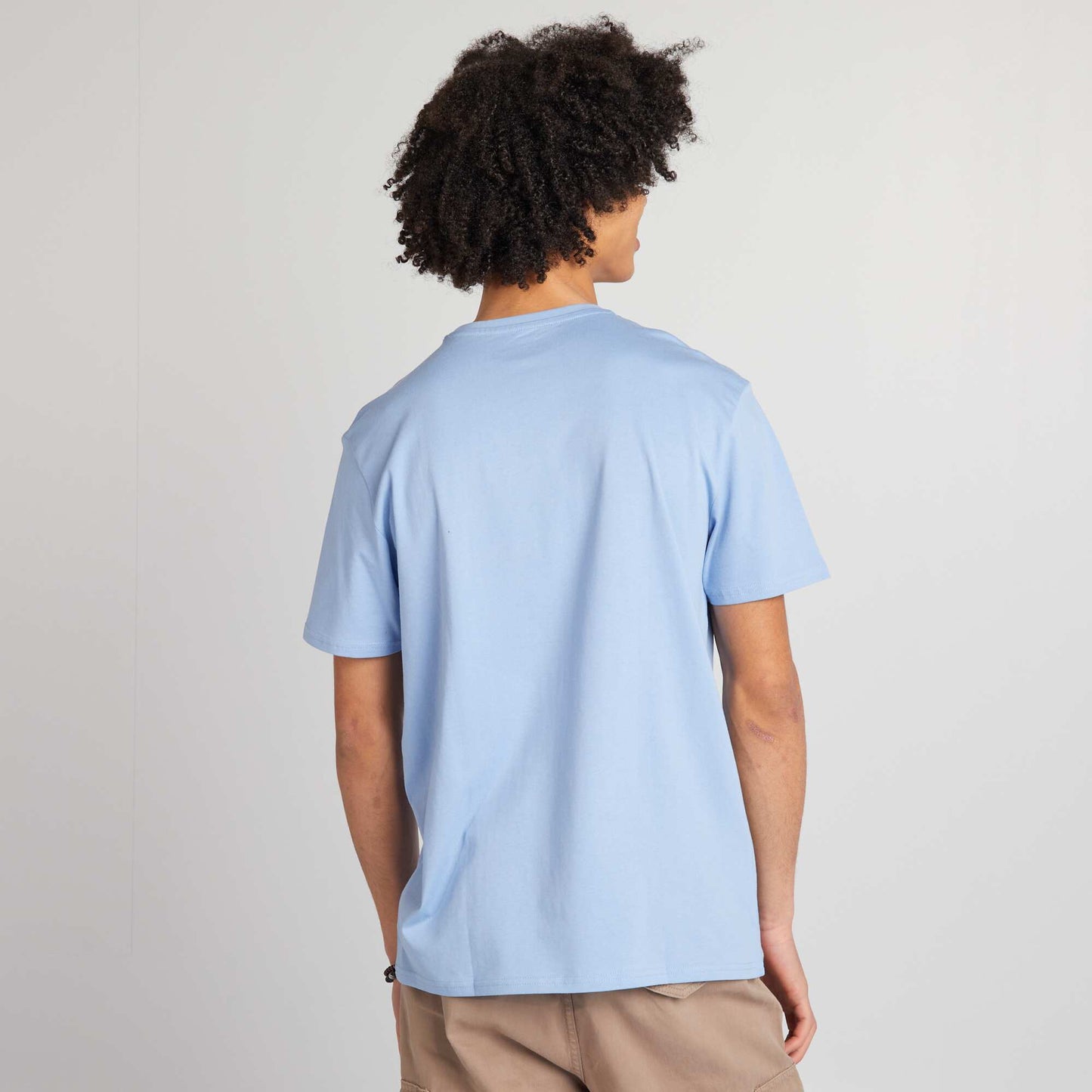 T-shirt en jersey à col rond Bleu