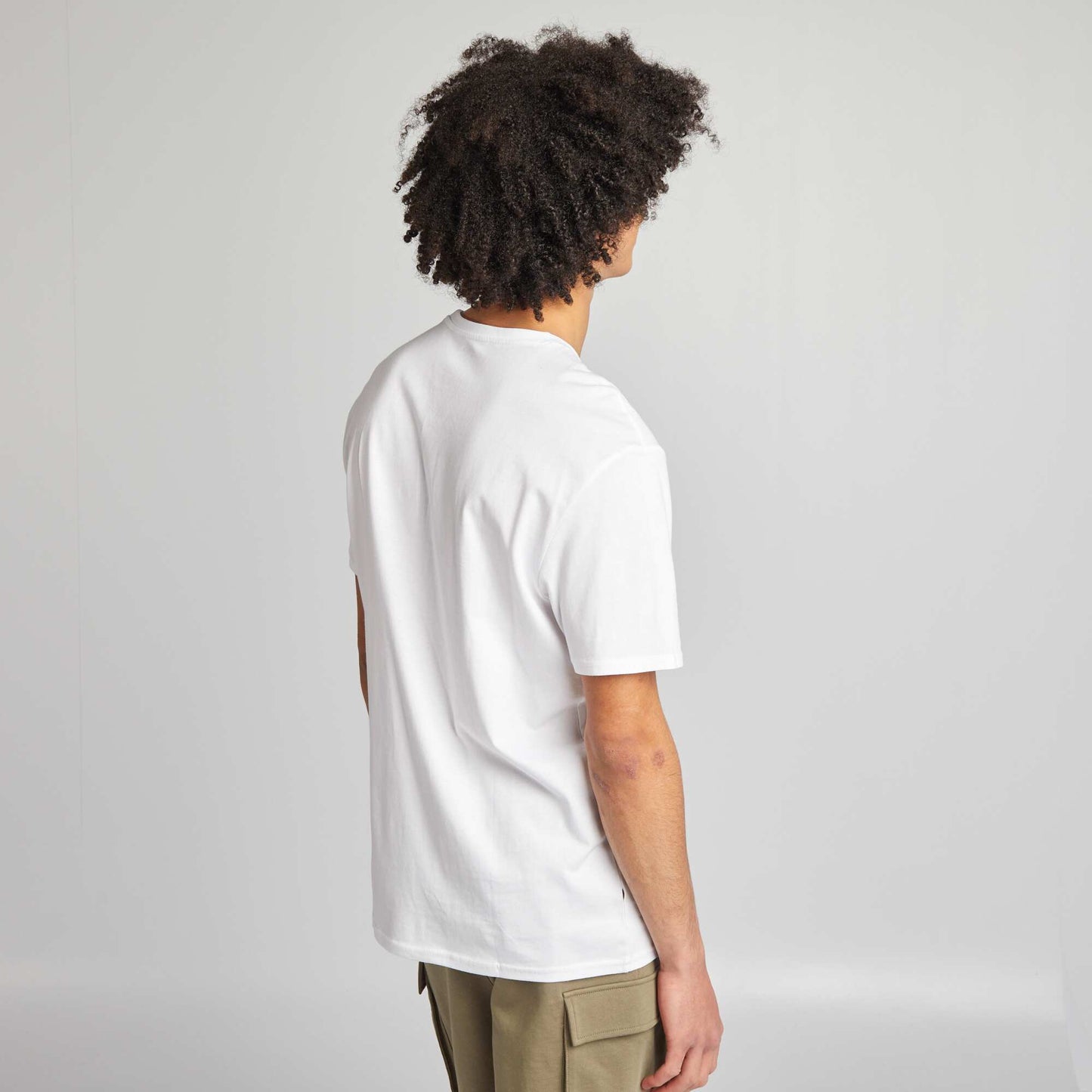 T-shirt en jersey à col rond Blanc
